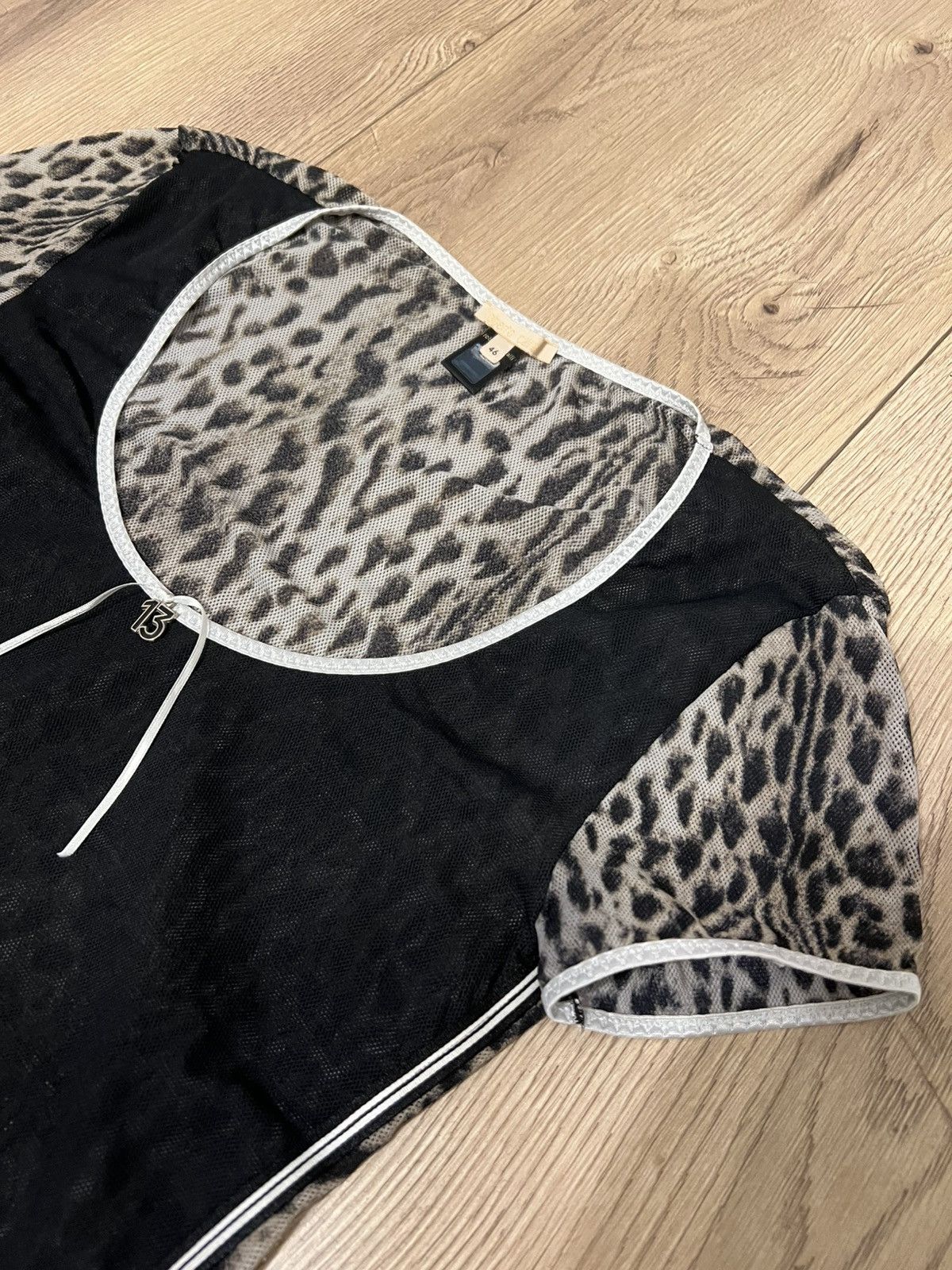 Roberto Cavalli Y2K Roberto Cavalli Sheer Leopard & Black Mesh Top Size 46 Size M / US 6-8 / IT 42-44 - 2 Thumbnail