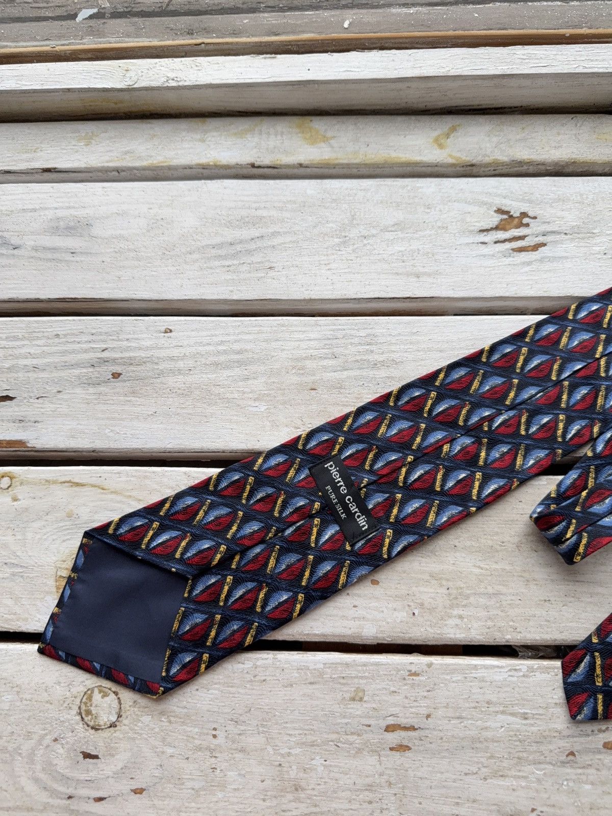 Pierre Cardin Vintage Luxury Pierre Cardin Pure Silk Tie Geometric Pattern Size ONE SIZE - 5 Thumbnail