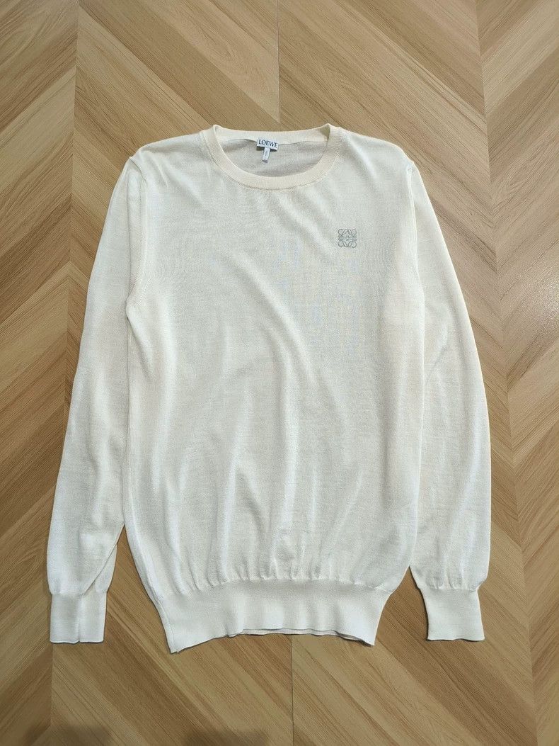 Loewe LOEWE Cashmere Sweater with Embroidered Logo Size L / US 10 / IT 46 - 1 Thumbnail