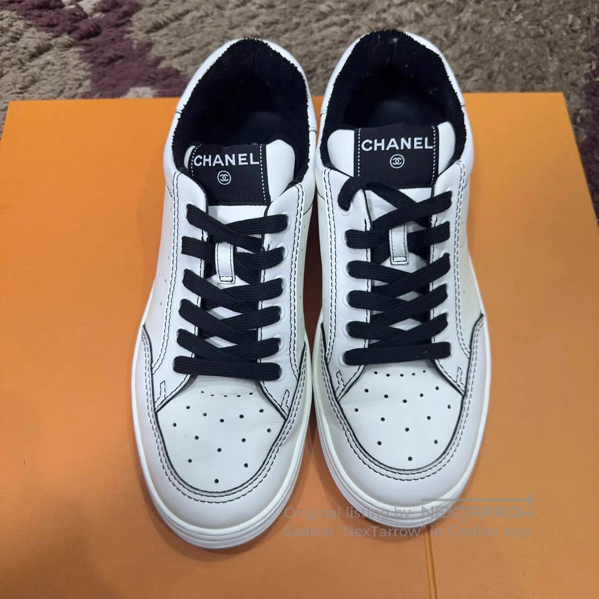 Chanel White Low-Top Sneakers Size 8. Size US 8 / EU 41 - 1 Thumbnail
