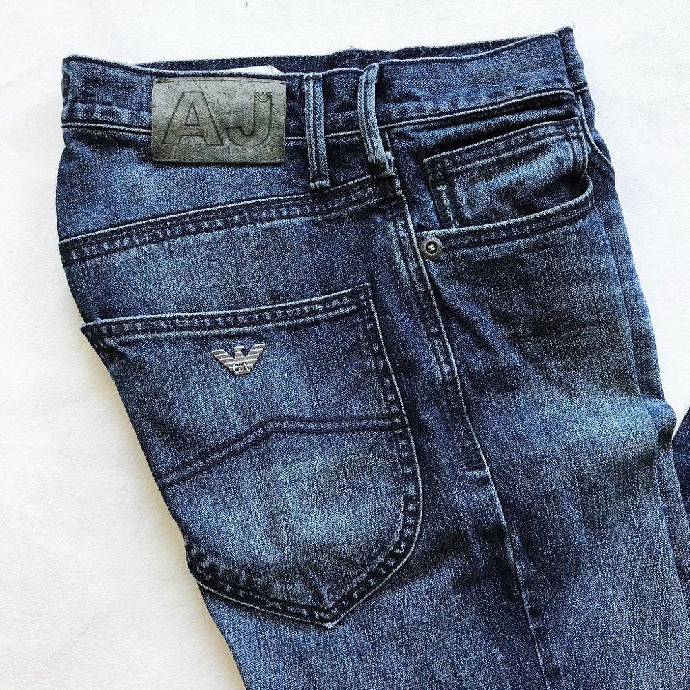 Giorgio Armani Armani Jeans J024L Dark Wash Medium Rise Straight Leg Women' Size 29" - 4 Thumbnail