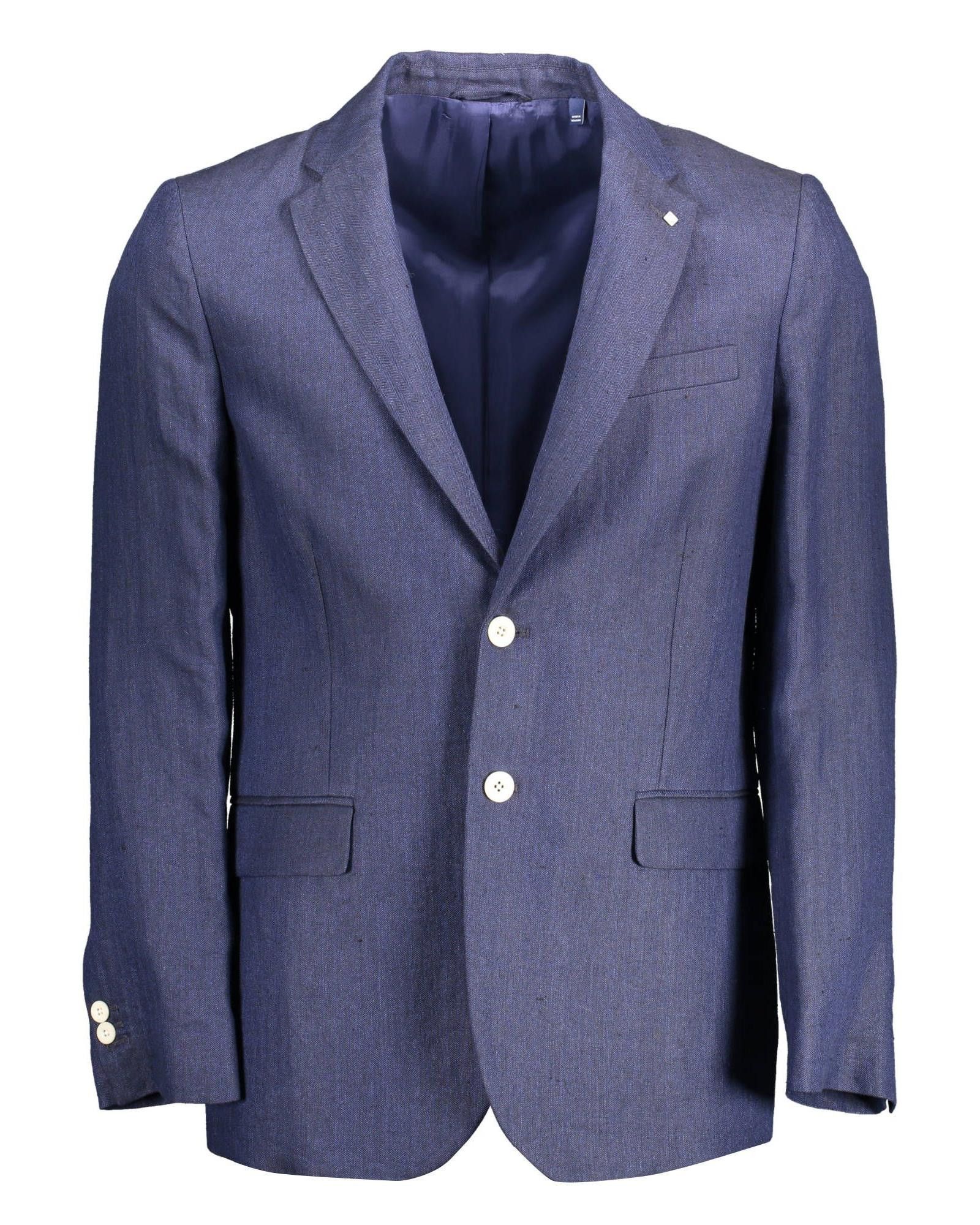 image of Gant Linen Classic Jacket in Blue, Men's (Size XL)