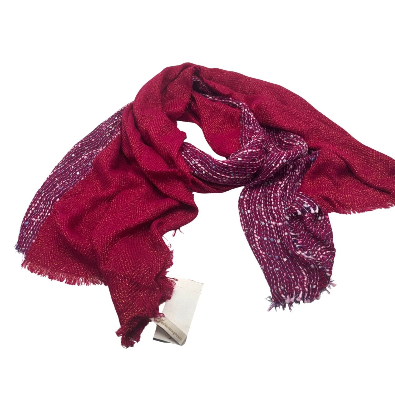 Other Collection XIIX Metallic Textured Scarf, Glazed Raspberry, O Size ONE SIZE - 4 Thumbnail