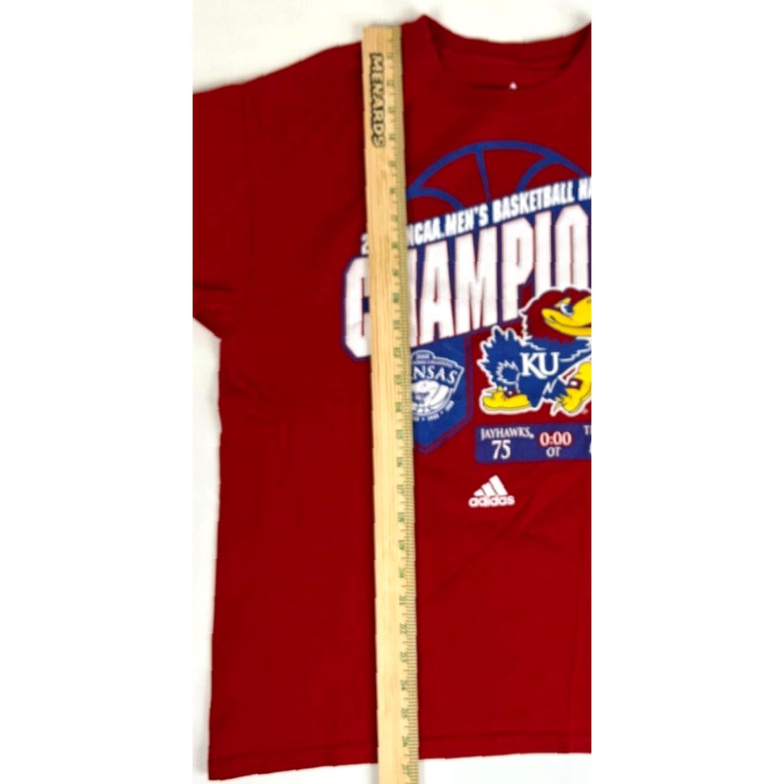 Adidas Adidas Kansas Jayhawks 2008 NCAA Men's Basketball National Champions T-Shirt Sz M Size US M / EU 48-50 / 2 - 5 Thumbnail