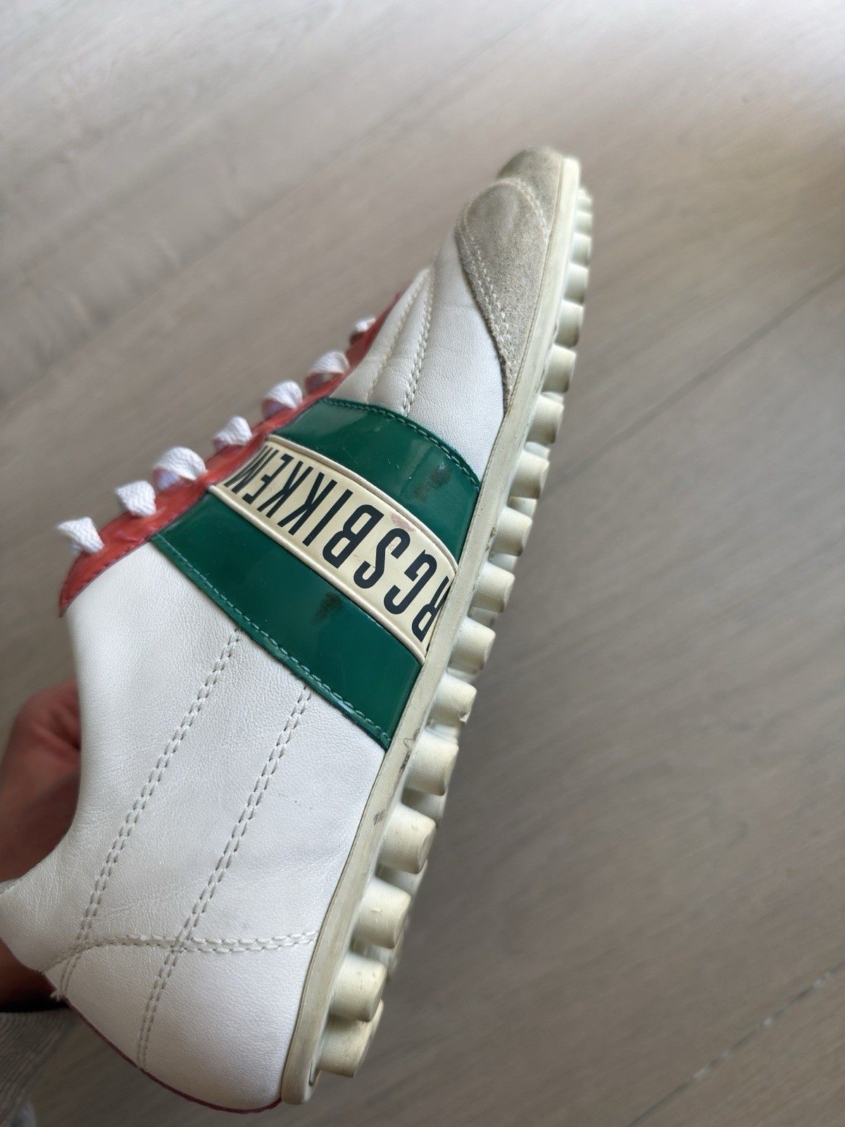 Dirk Bikkembergs Dirk Bikkembergs Womens White Leather Sneakers Shoes Y2k Size US 9 / IT 39 - 4 Thumbnail