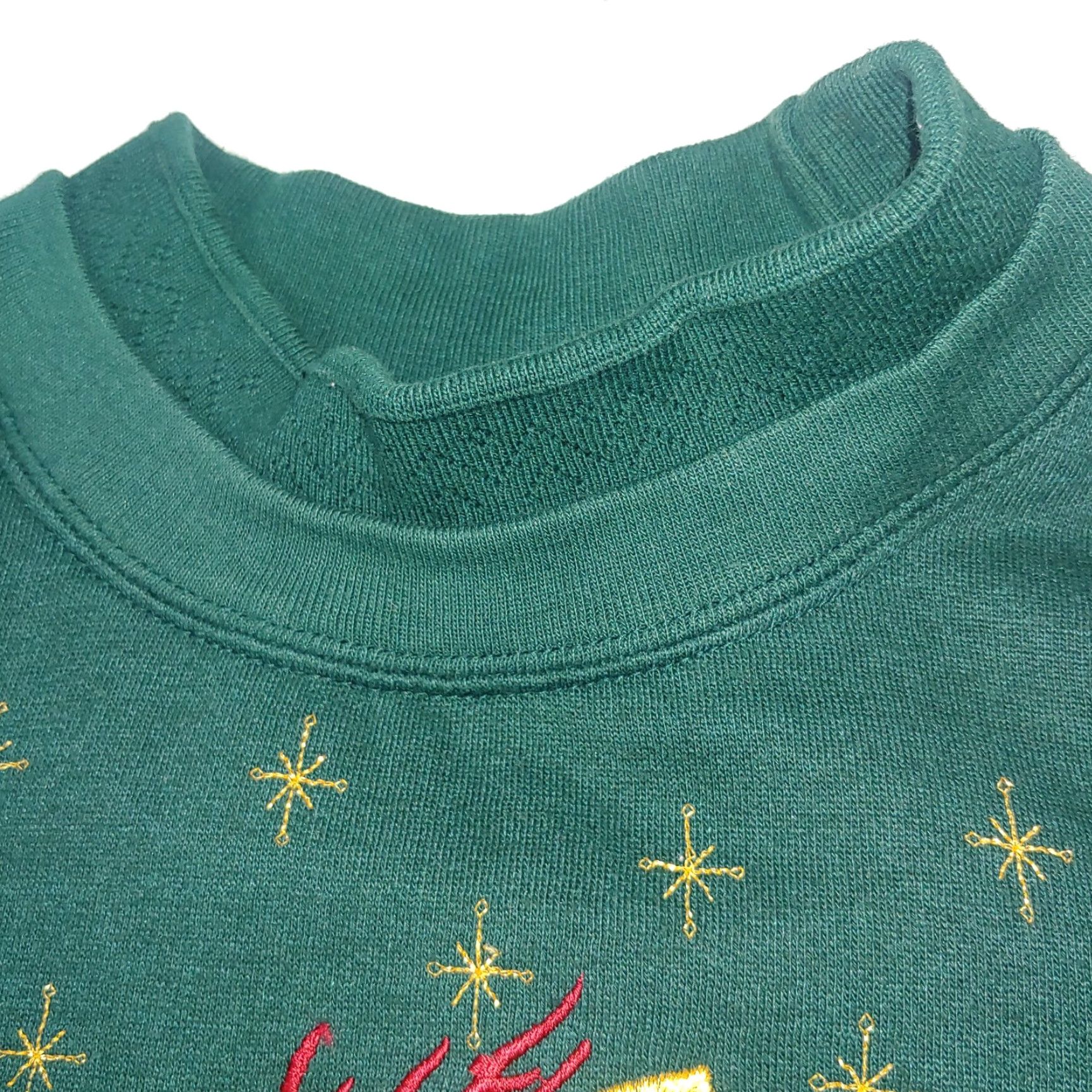 Vintage VINTAGE Bobbi Brooks Christmas Sweatshirt Reindeer Green L Women Pullover Christmas Happy Holidays Embroidered Size L / US 10 / IT 46 - 3 Thumbnail