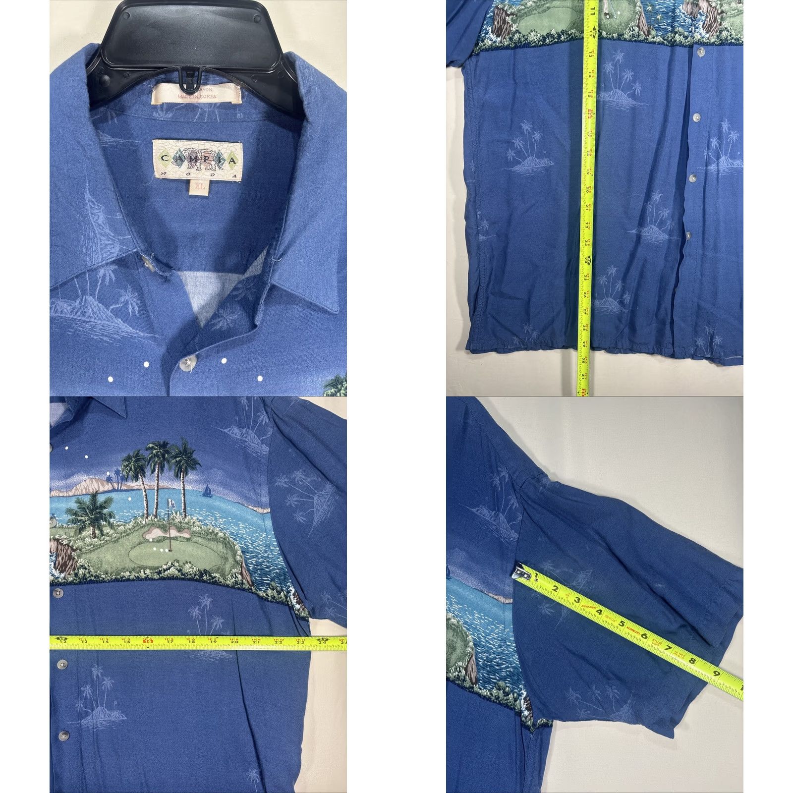 Vintage Campia Moda Campia Golf Print Hawaiian Palm Tree Button Up Shirt XS? XL Size US 36 / EU 52 - 8 Thumbnail