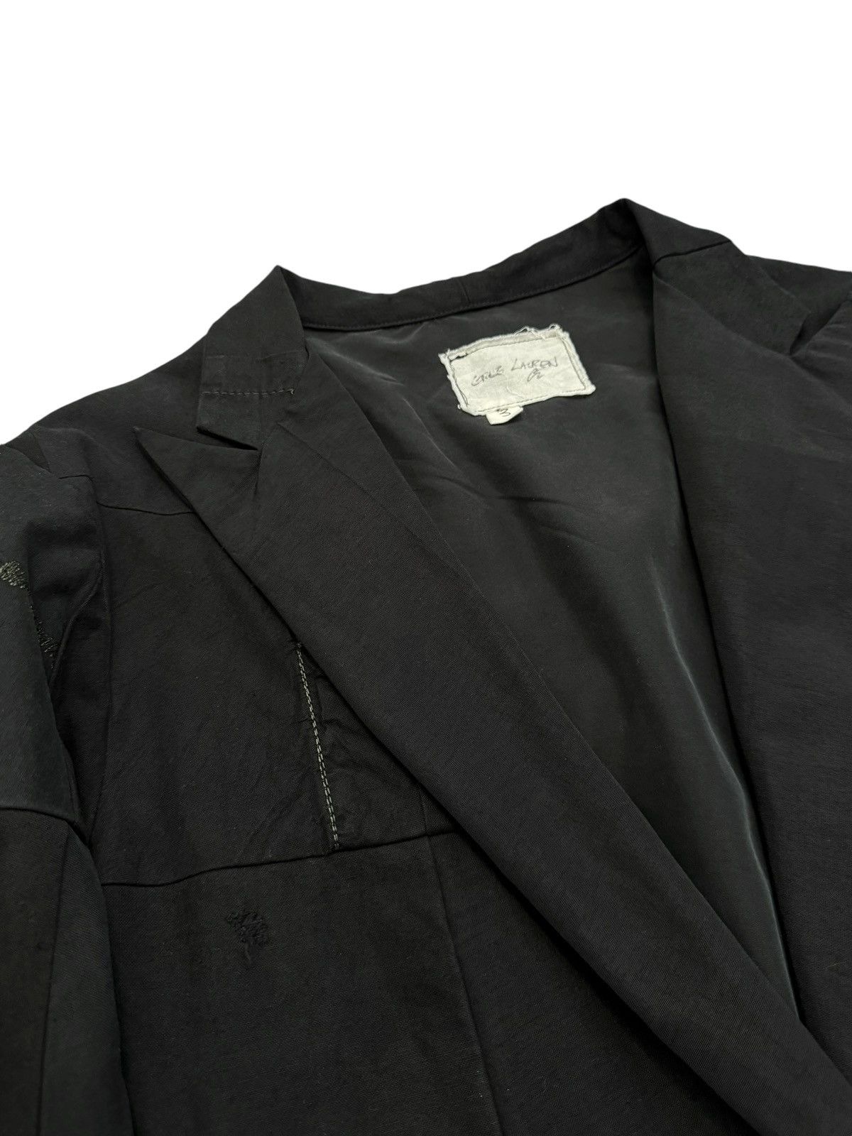 Greg Lauren Sz3 1/1 Black Workwear Tux Ollie Blazer Patchwork Jacket Size US L / EU 52-54 / 3 - 7 Thumbnail