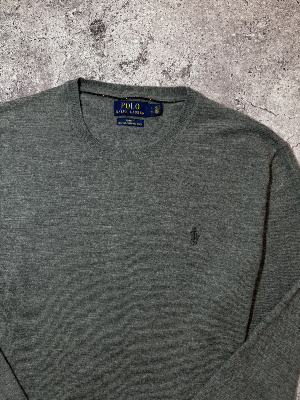 Polo Ralph Lauren Polo Ralph Lauren Merino Wool Slim Fit premium Sweater Grey Size US L / EU 52-54 / 3 - 2 Thumbnail