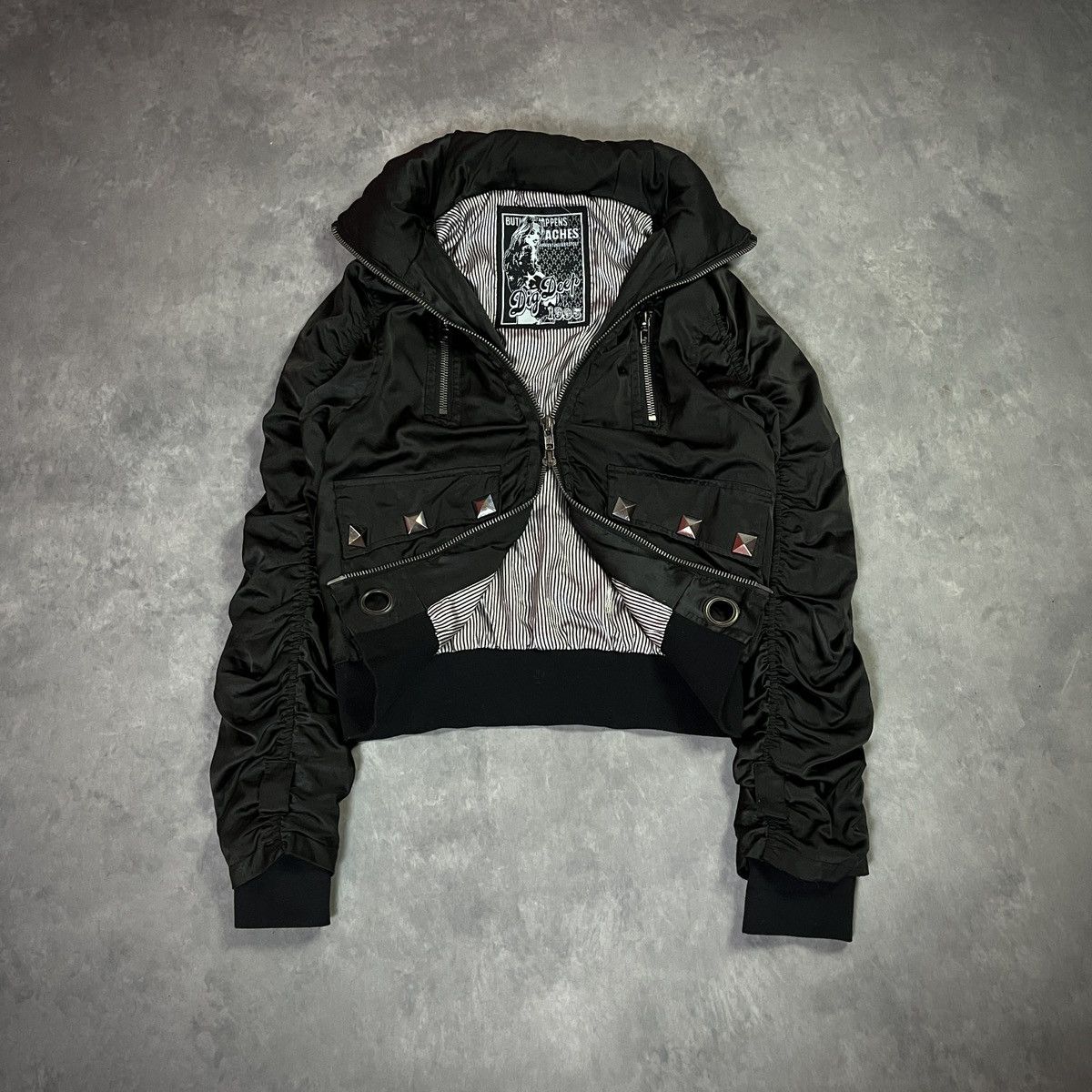 Dig Deep 2000s Dig Deep - Vkei Tactical Studded Cropped Bono Jacket Size US L / EU 52-54 / 3 - 1 Thumbnail