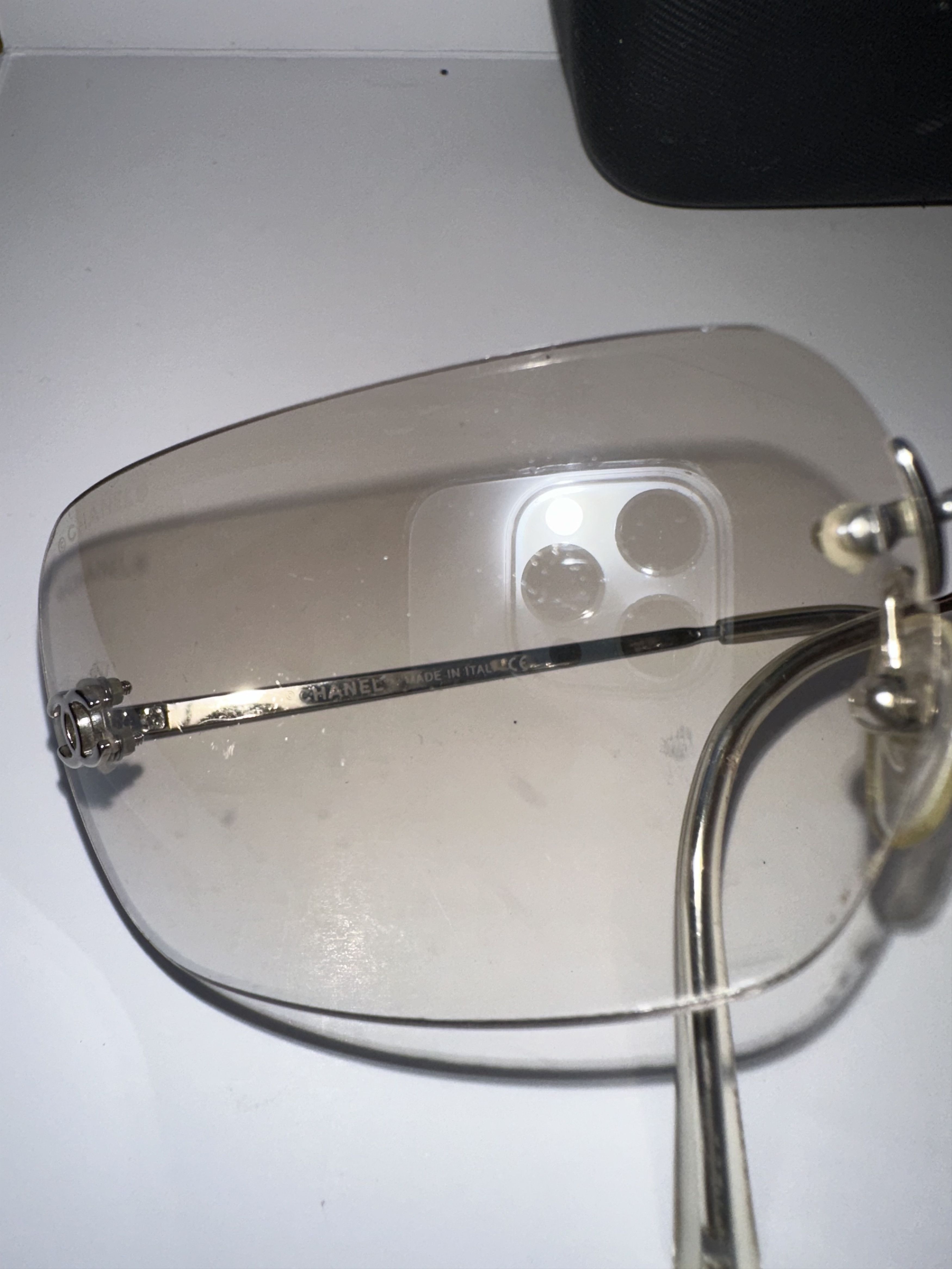 Chanel Vintage Chanel 4017 CC Logo Rimless Glasses Silver 0 Size ONE SIZE - 12 Thumbnail