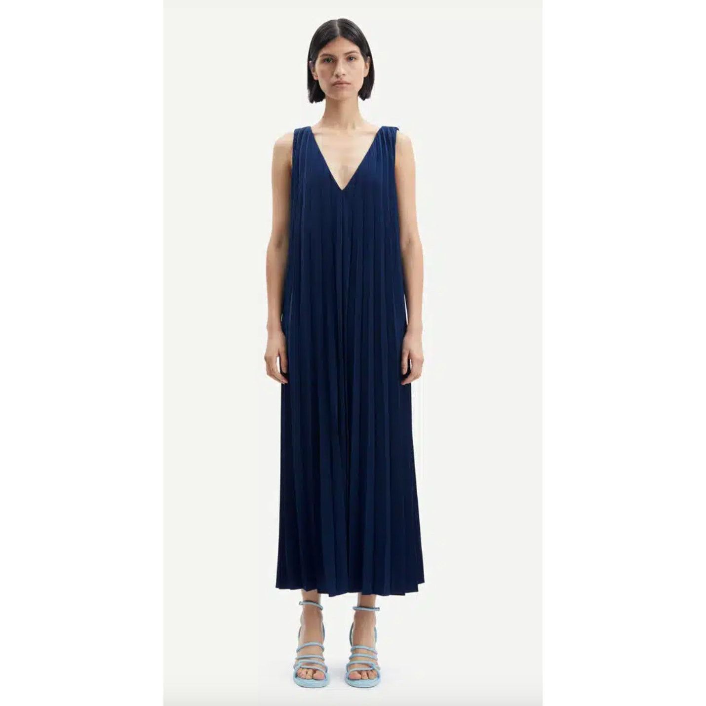 Samsoe Samsoe Samsoe Samsoe Annico Dress Pleated Maxi Blue Size S / US 4 / IT 40 - 2 Thumbnail
