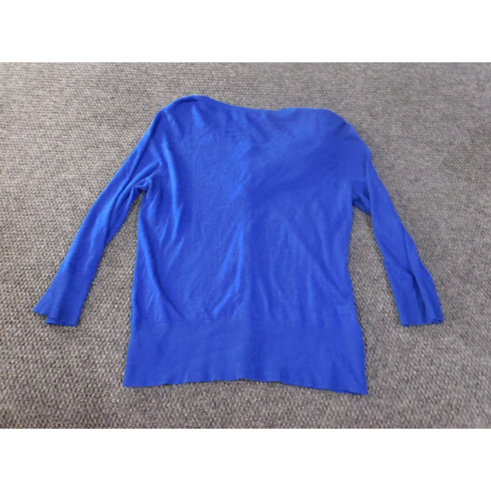 Jones New York Jones New York Cardigan Sweater Womens Medium Blue Sport Knit Open-Knit Round Neck Pullover Cotton Rayon Classic Logo Size M / US 6-8 / IT 42-44 - 7 Thumbnail