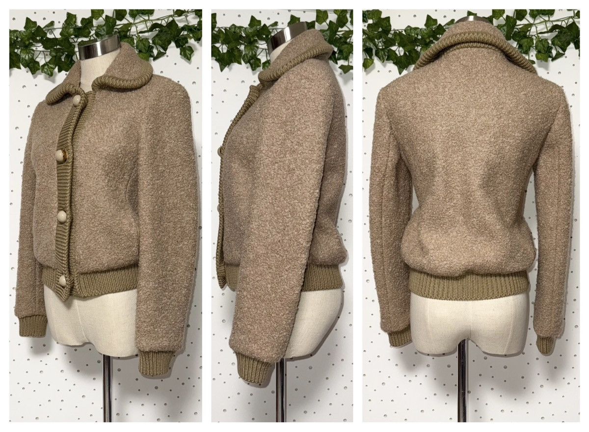 Prada Genuine Prada ribbed trim ball button knit jacket 36 beige Size XS / US 0-2 / IT 36-38 - 6 Thumbnail