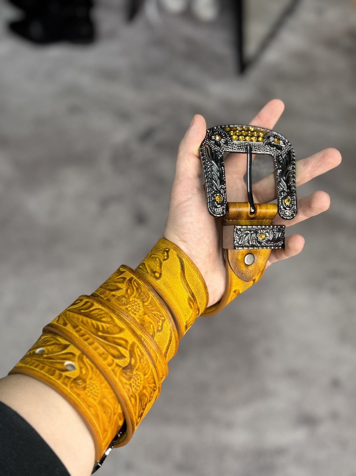 Vintage VINTAGE PYTHON GOTHIC LEATHER BELT RICK OWENS STYLE Size ONE SIZE - 3 Thumbnail