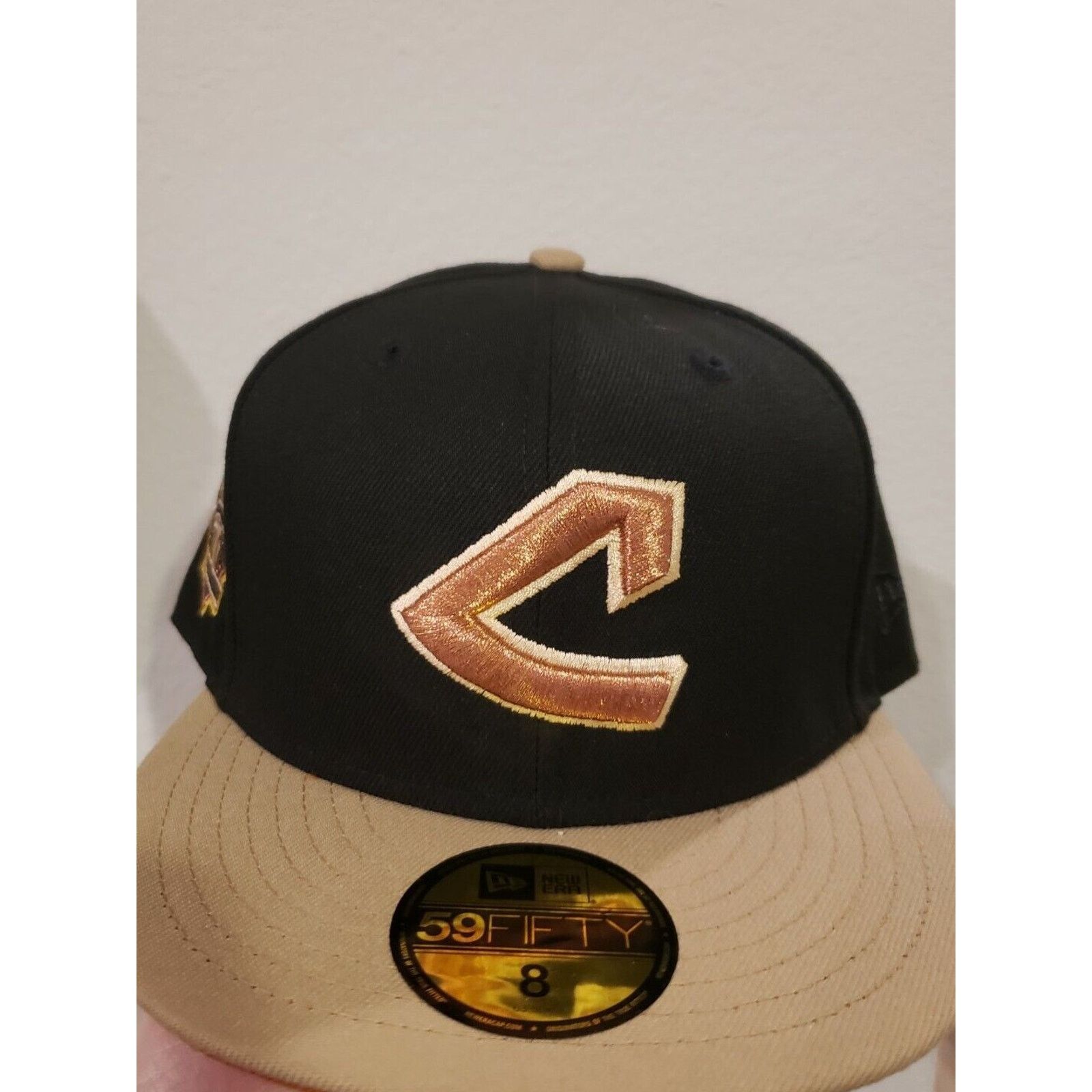New Era Cleveland Indians Hat 100 Seasons 5950 Size 8 Gold New Era Size ONE SIZE - 1 Thumbnail