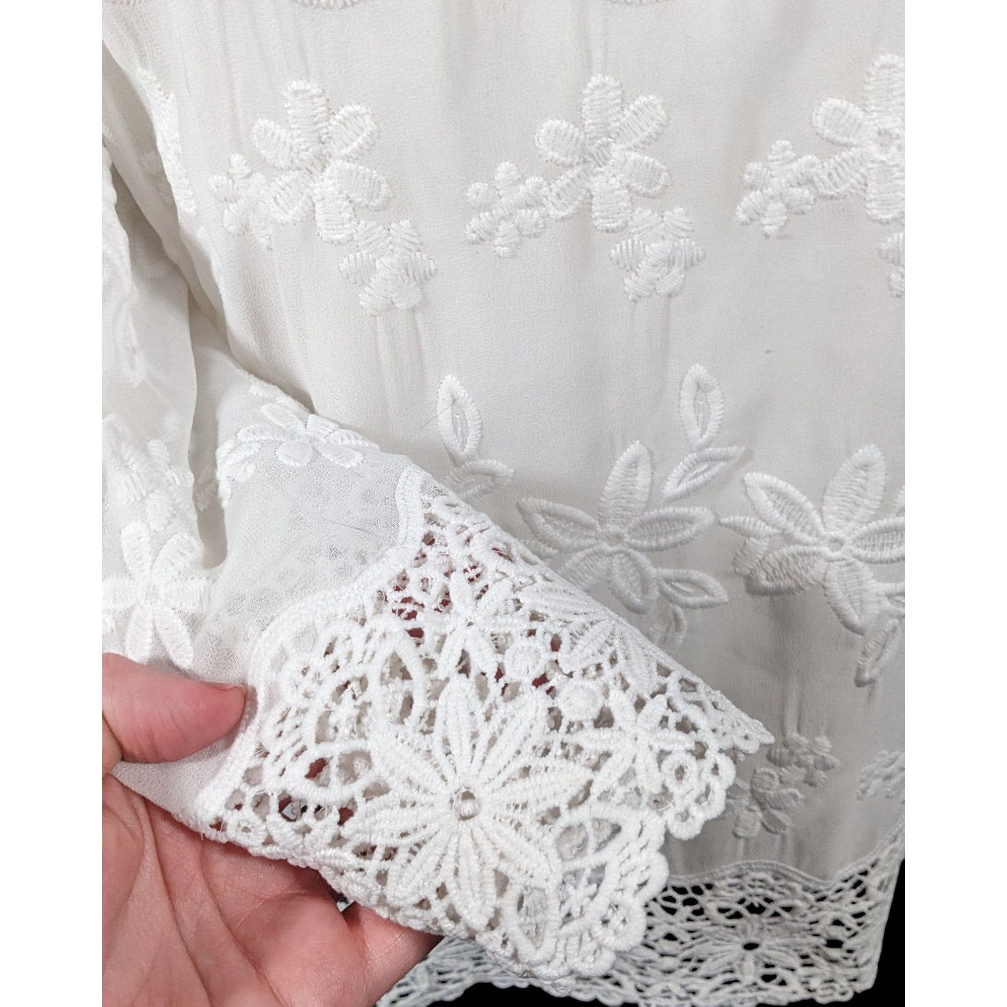 Other Lollipop White Floral Embroidered Vintage Style Top Size Med Size M / US 6-8 / IT 42-44 - 4 Thumbnail