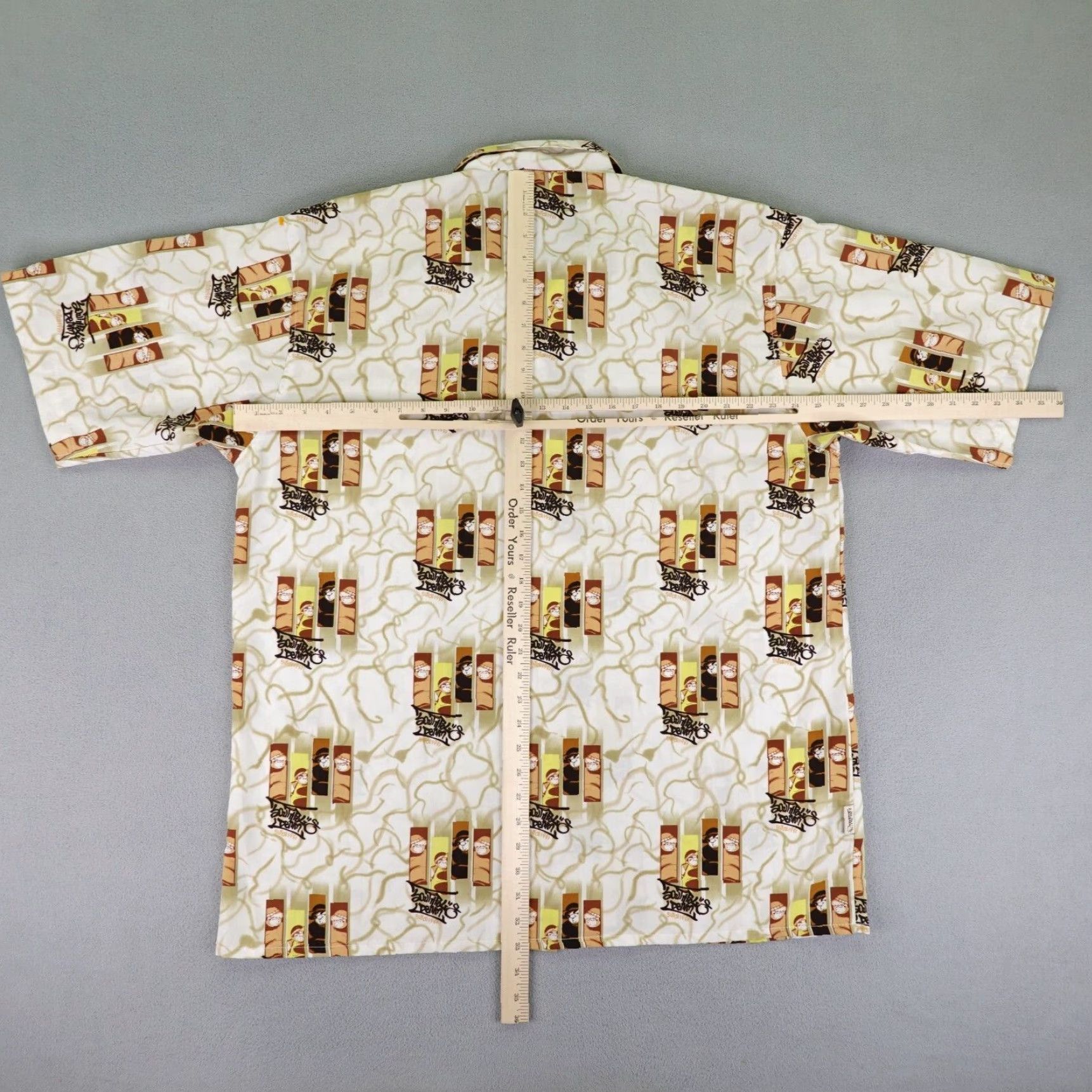 Southpole VINTAGE Southpole Shirt Mens XL White Beige Button Up Hip Hop Graffiti AOP 90s Size US XL / EU 56 / 4 - 6 Thumbnail
