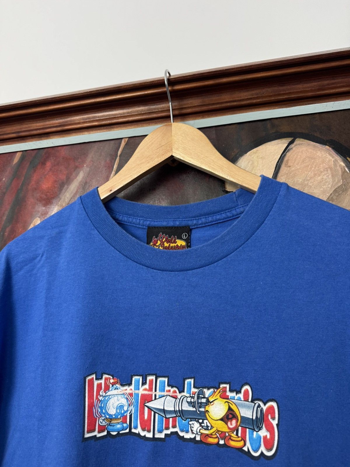 Hook-Ups Vintage 90s Blue Skate Tee World Industries Rare Hype Sk8 Size US L / EU 52-54 / 3 - 2 Thumbnail