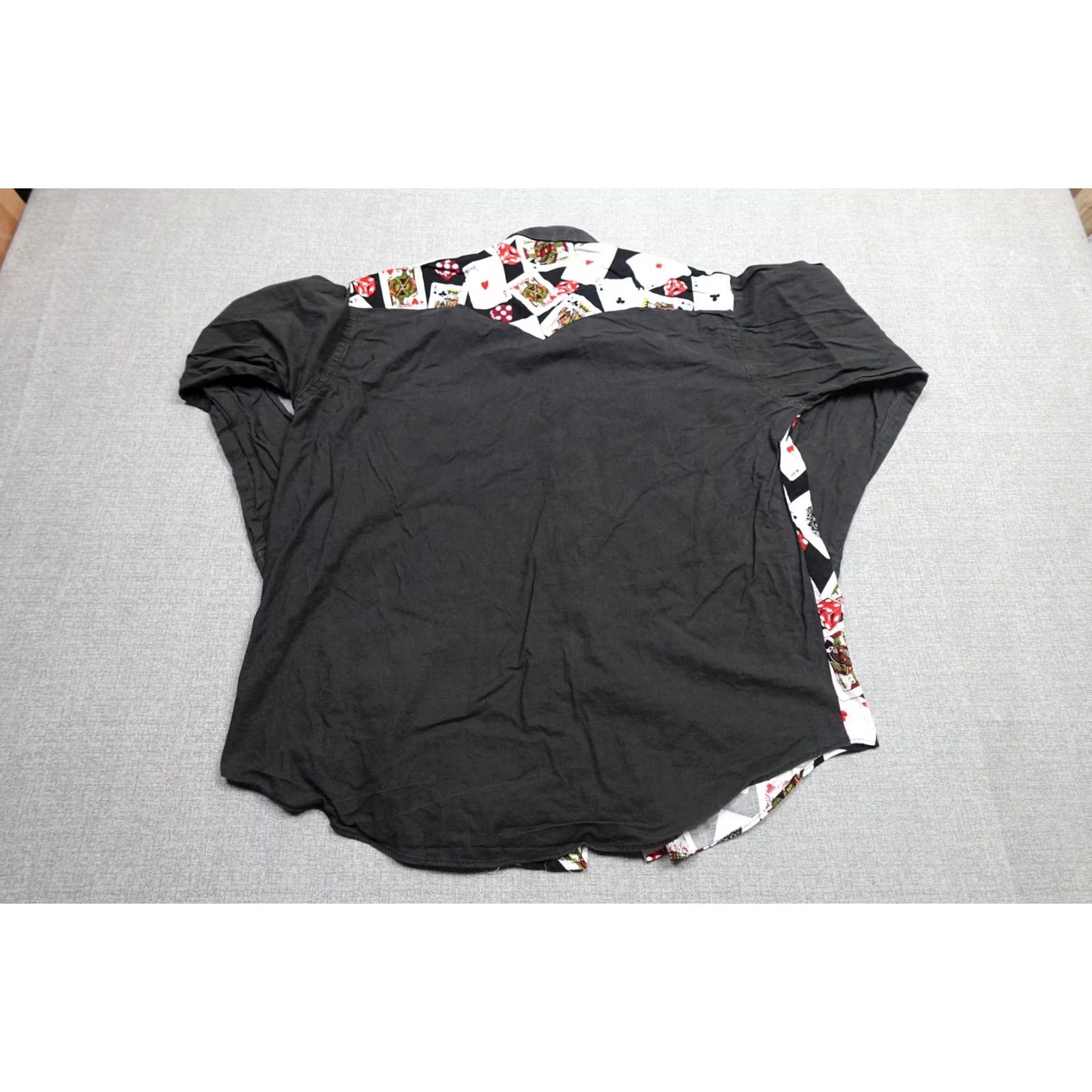 Vintage VINTAGE Ruddock Bros Shirt Mens XL Black Playing Cards Dice Casino Long Sleeve Size US XL / EU 56 / 4 - 4 Thumbnail