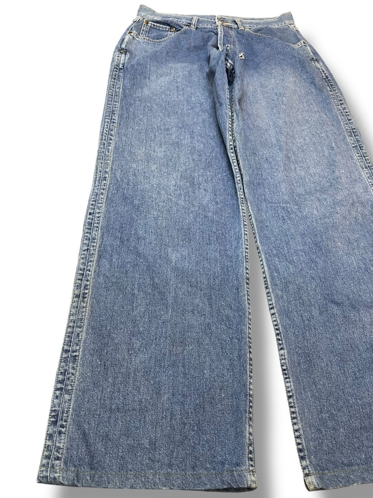 JNCO × Japanese Brand × Southpole Vintagw Motor-Oil Baggy Button Fly Denim Size US 31 - 3 Thumbnail