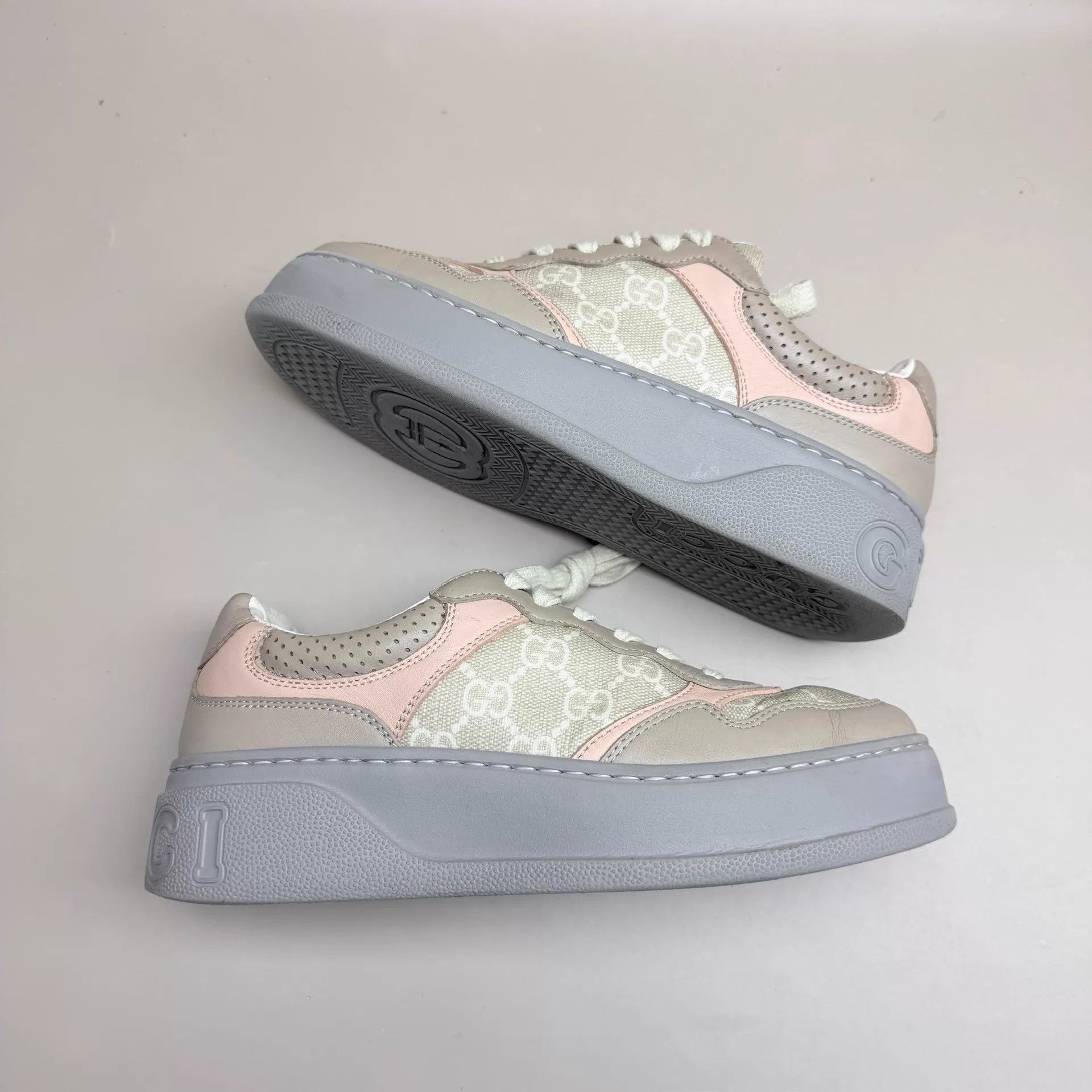 Gucci GUCCI Women's GG Gray Pink Biscuit EU36.5 95New Size US 6 / IT 36 - 4 Thumbnail
