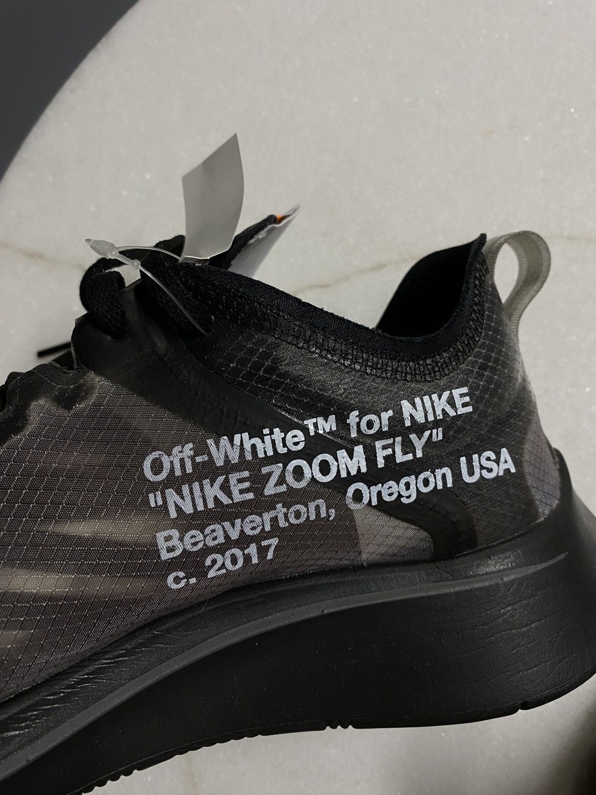 Nike × Off-White Off-White Nike Zoom Fly Black Mens Sneakers Size 8 Size US 8 / EU 41 - 2 Thumbnail