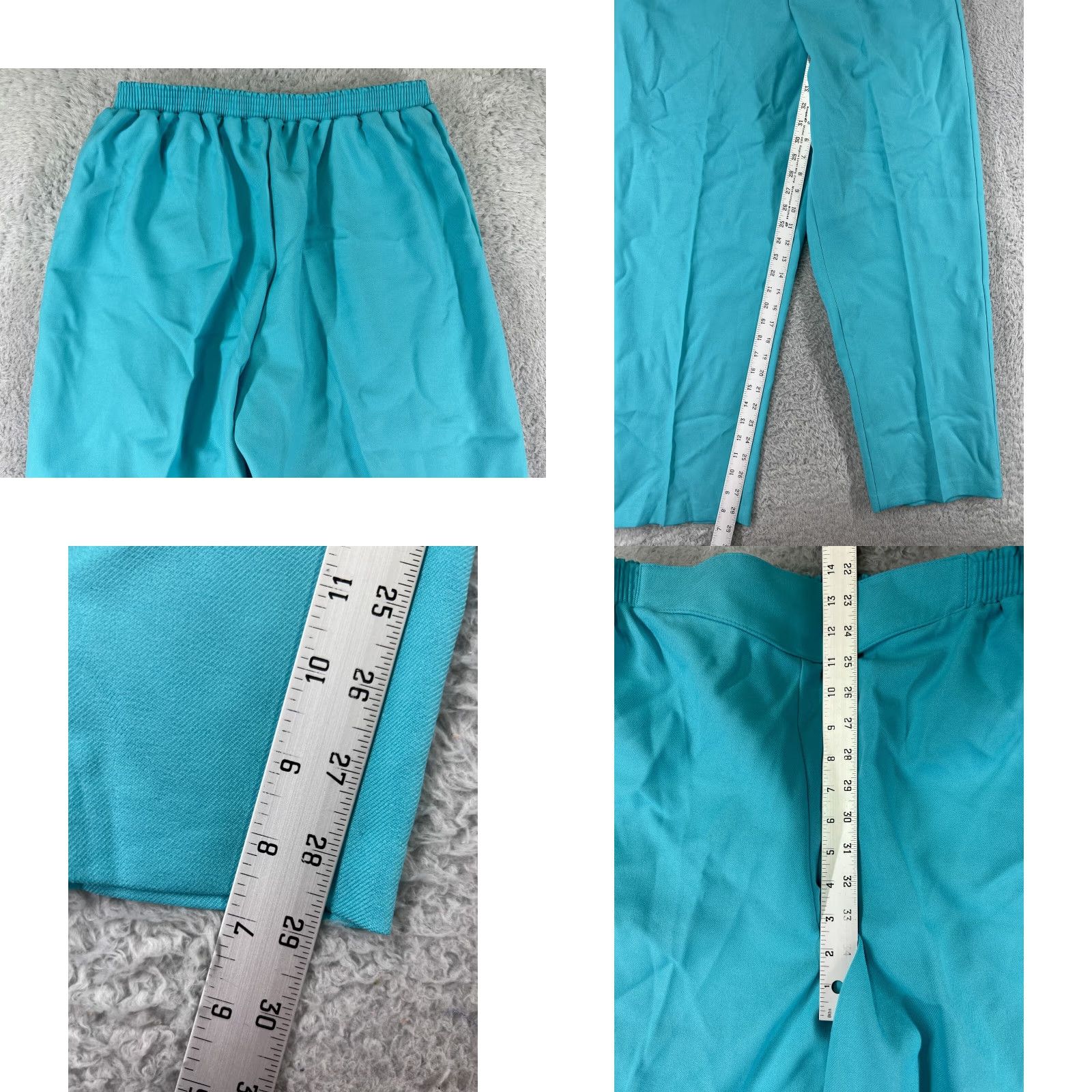 Vintage VINTAGE Laurente Pants Womens 36 Blue Elastic Waist Pull On 100% Polyester USA Size 25" / US 0 / IT 36 - 8 Thumbnail