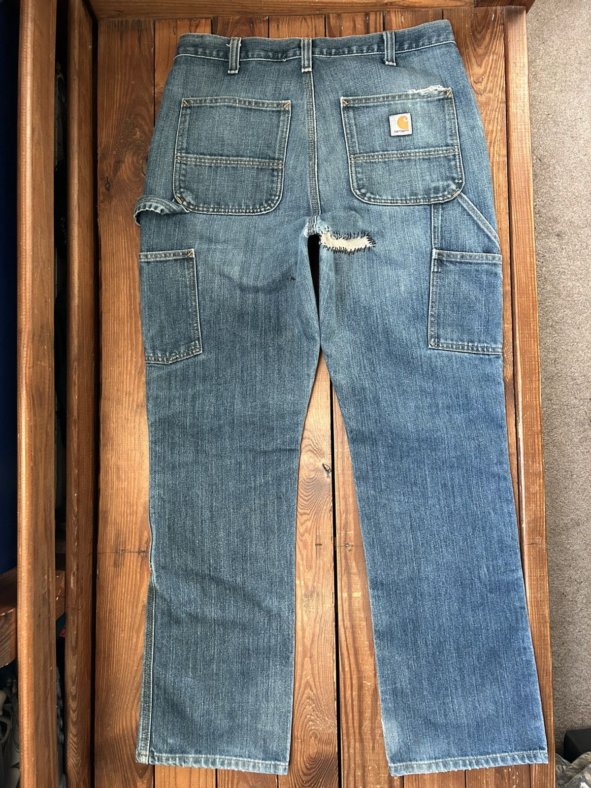 Carhartt × Vintage Vintage Carhartt Double Knee Blue Denim Jeans Size US 32 / EU 48 - 3 Thumbnail
