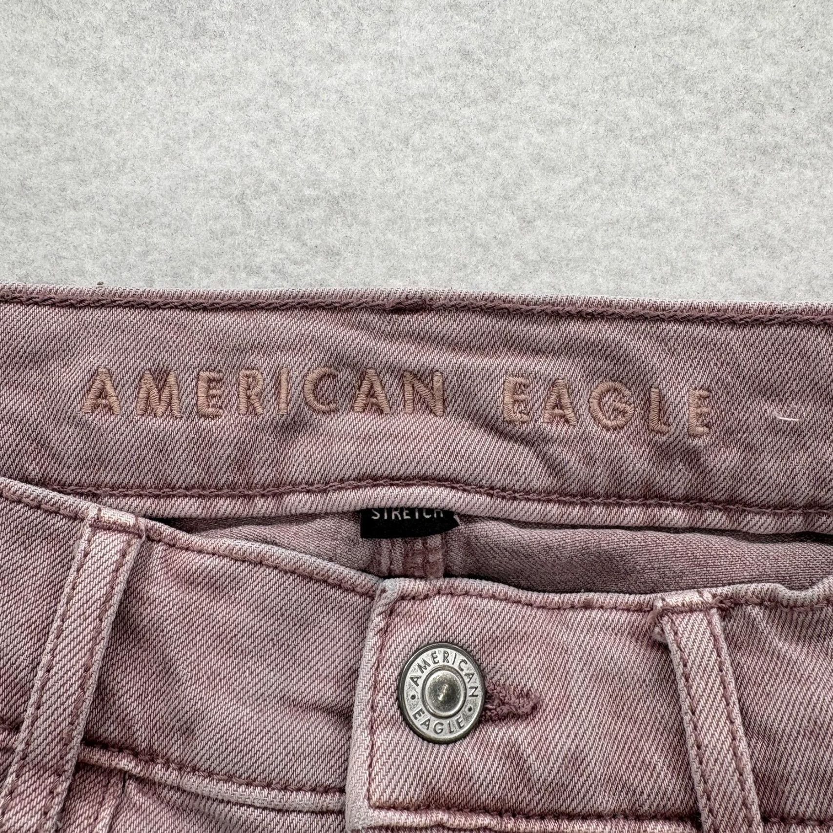 American Eagle Outfitters VINTAGE American Eagle Jeans Womens 2 Pink High Rise Wide-Leg Stretch Denim Y2K Size 26" / US 2 / IT 38 - 4 Thumbnail
