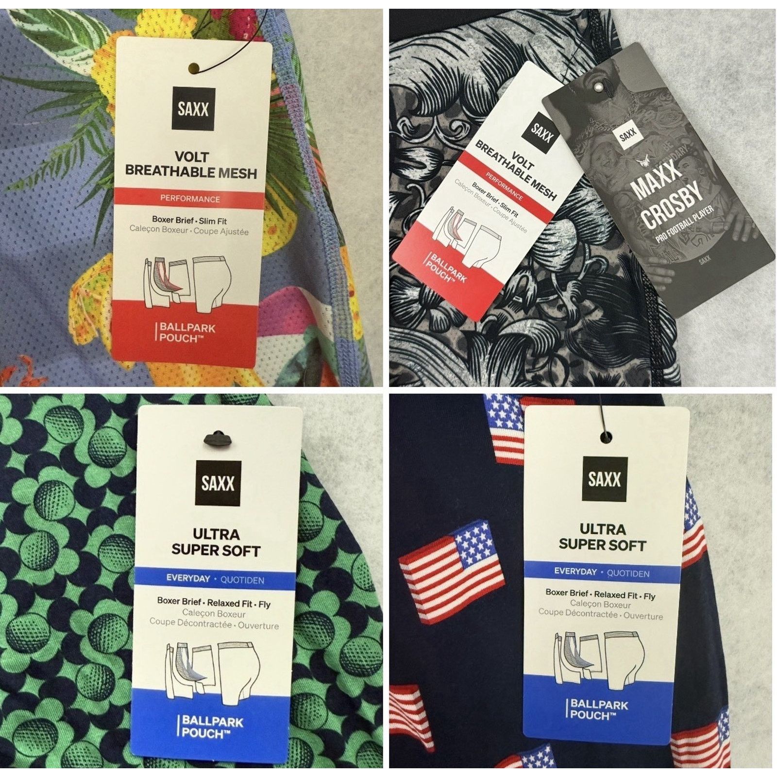 Other SAXX Boxer Briefs Mens S 4 Pack Bundle BallPark Pouch Size 30 - 11 Thumbnail