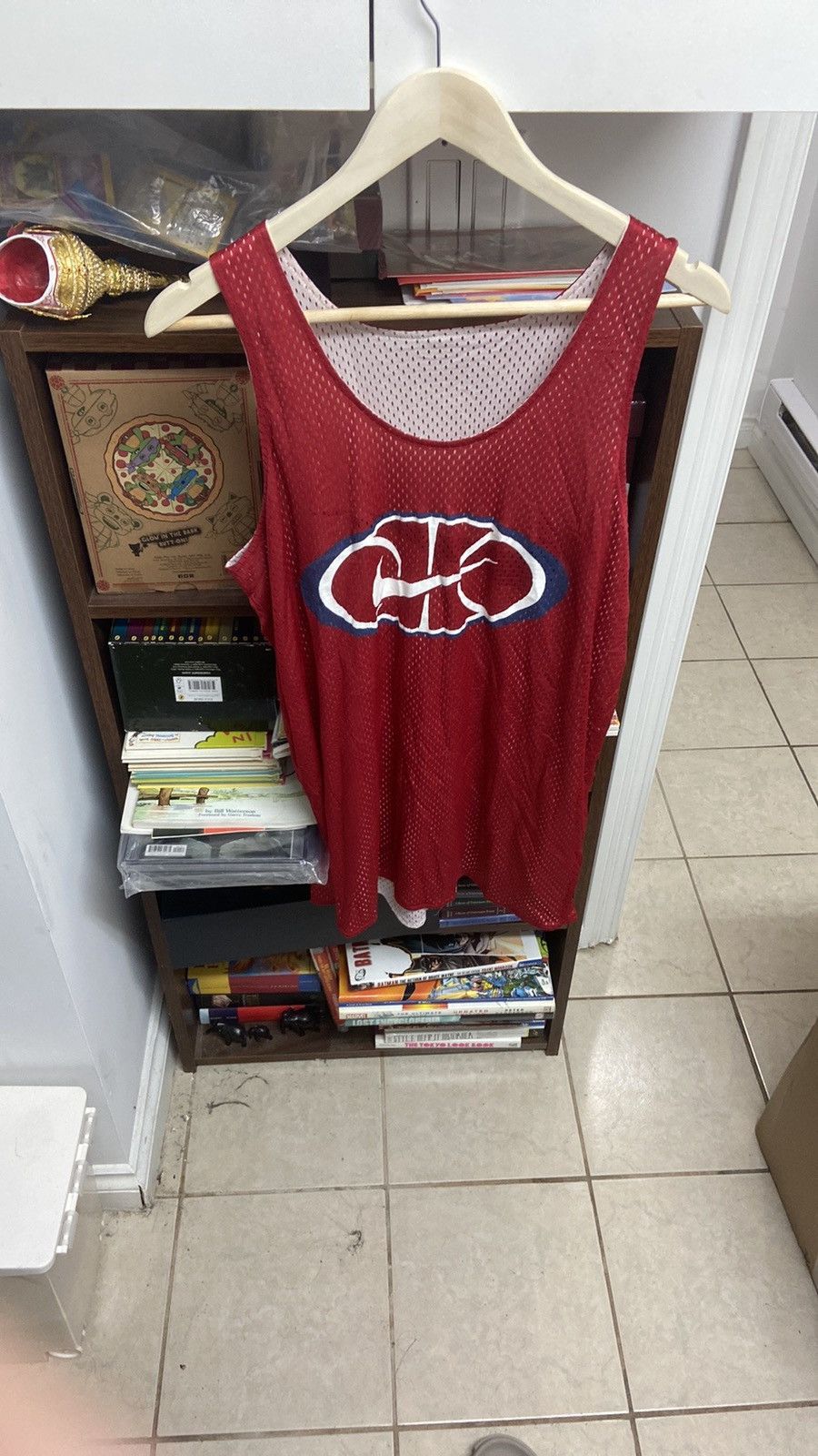 Nike × Vintage Vintage 90’s Nike Red Mesh Sleeveless Basketball Jersey Top Size US XL / EU 56 / 4 - 1 Thumbnail
