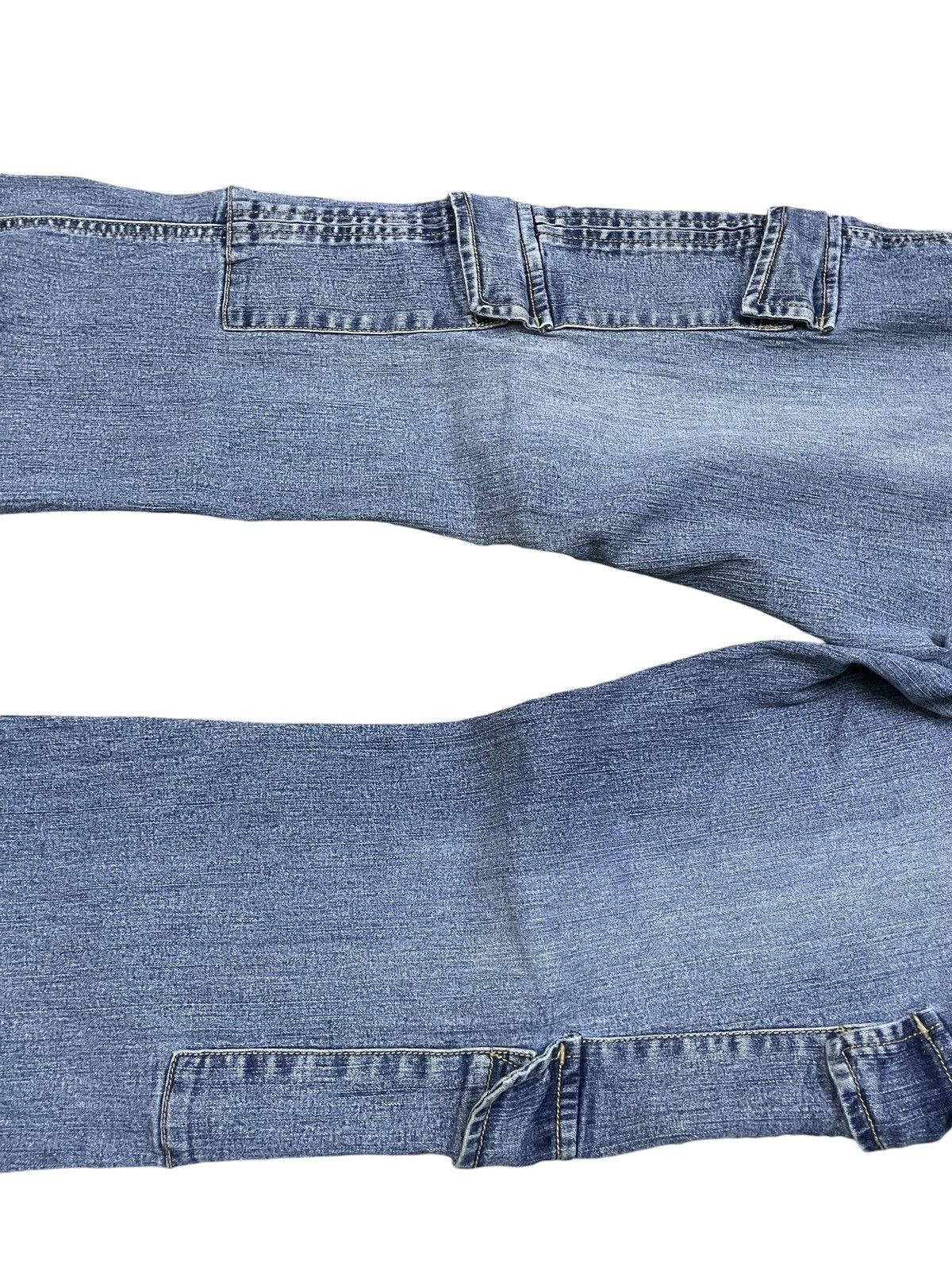 5351 POUR LES HOMMES × Tornado Mart Super Flared Vanilla Star Asymmetrical Cargo Denim Pants Size US 32 / EU 48 - 15 Thumbnail