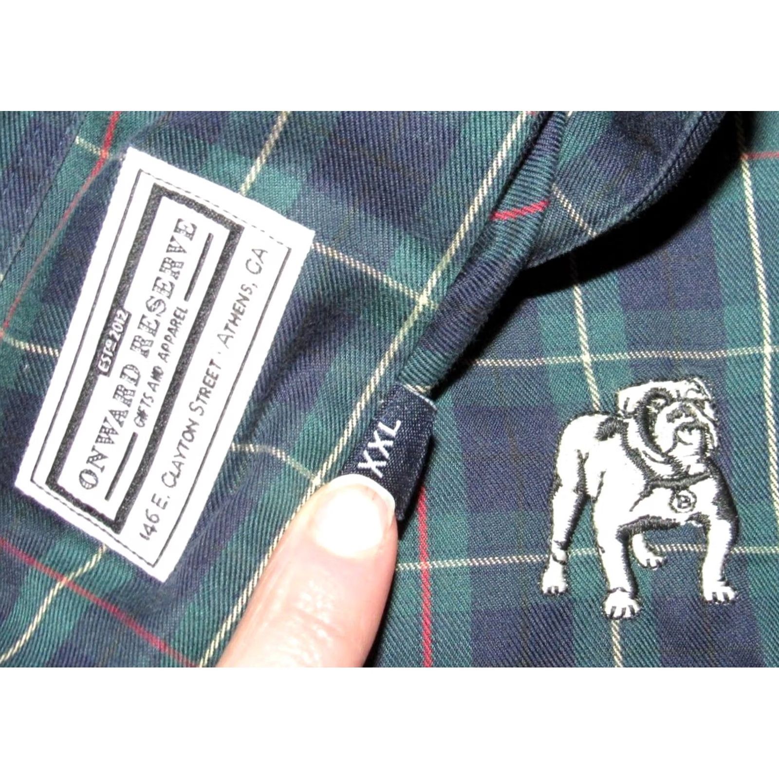 Vintage ONWARD RESERVE Georgia Bulldogs Navy Plaid Long Sleeve Button Down Shirt XXL Men Size US XXL / EU 58 / 5 - 3 Thumbnail