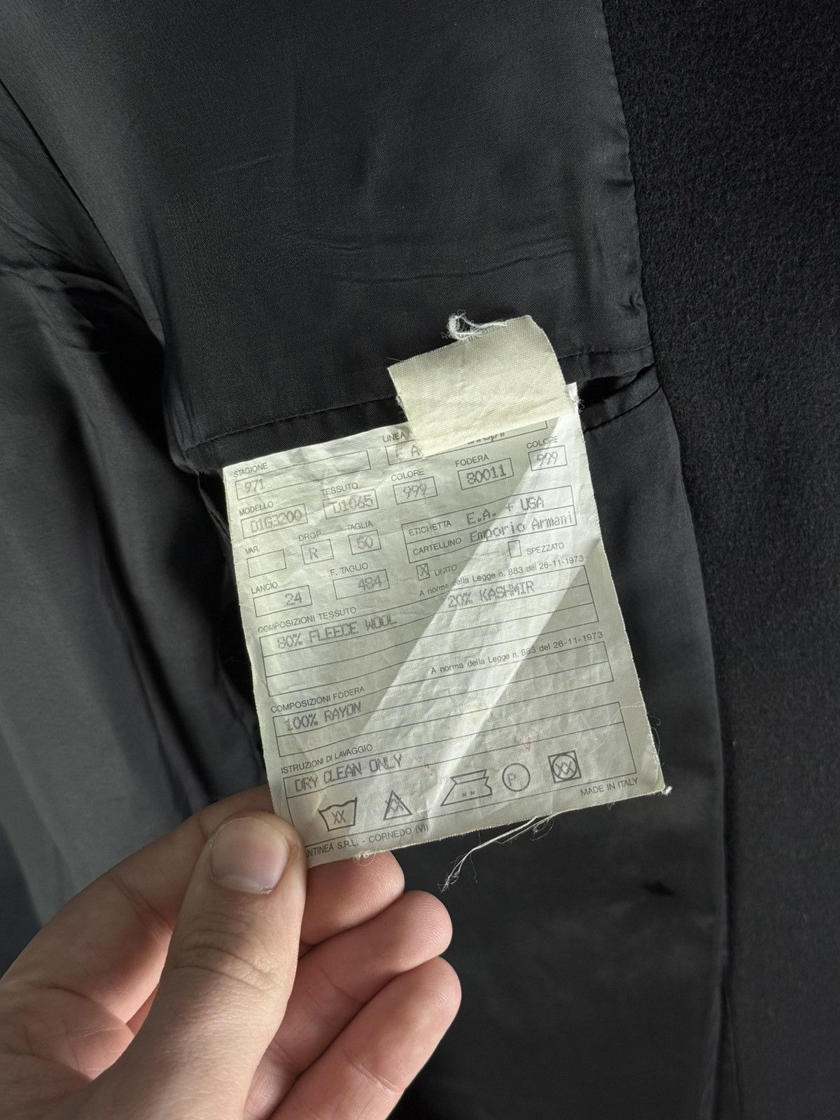 Emporio Armani 90s Vintage Mens EMPORIO ARMANI Black Coat Blazer Wool Italy Size US M / EU 48-50 / 2 - 15 Thumbnail