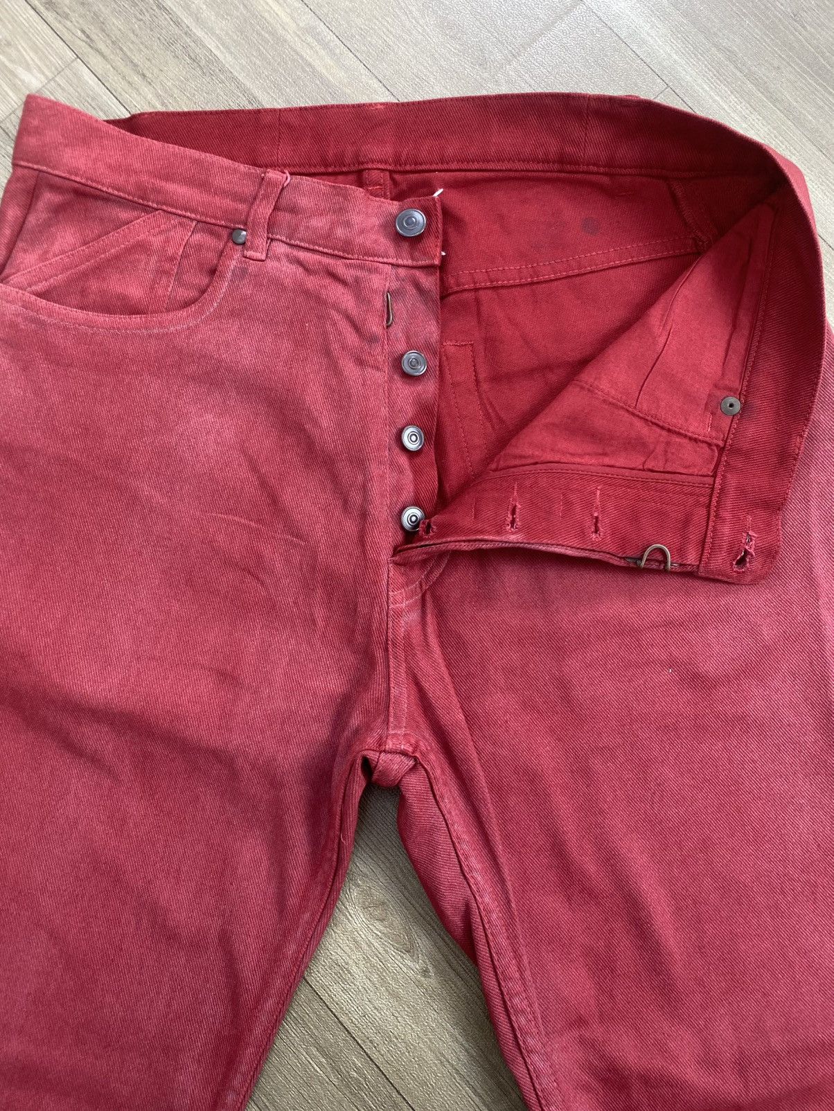 Maison Margiela Vintage Maison Martin Margiela Paris Red Denim Pants Luxury Size US 32 / EU 48 - 6 Thumbnail