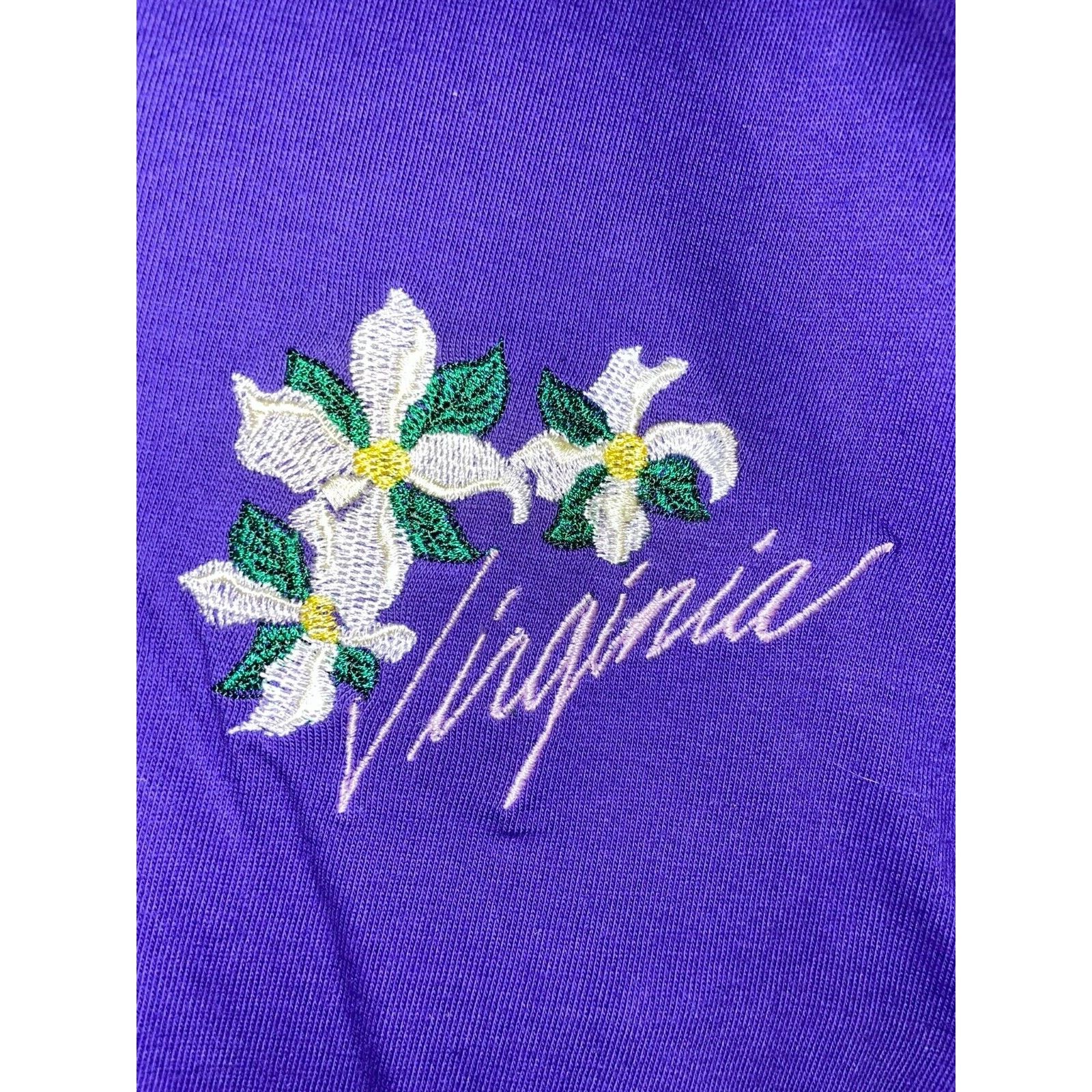 Vintage Vintage Murina Shirt Virginia Flower Purple Tee 90s VTG L Size US L / EU 52-54 / 3 - 3 Thumbnail