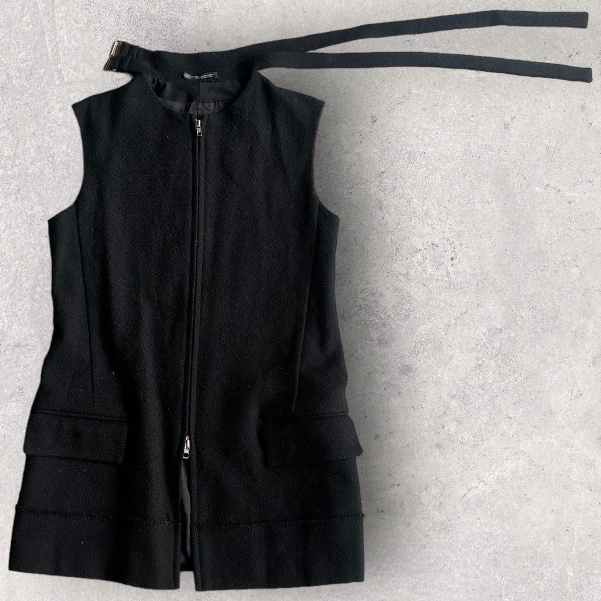 Yohji Yamamoto Yohji Noir Double Strap Collar Black Wool Vest Size L / US 10 / IT 46 - 1 Thumbnail