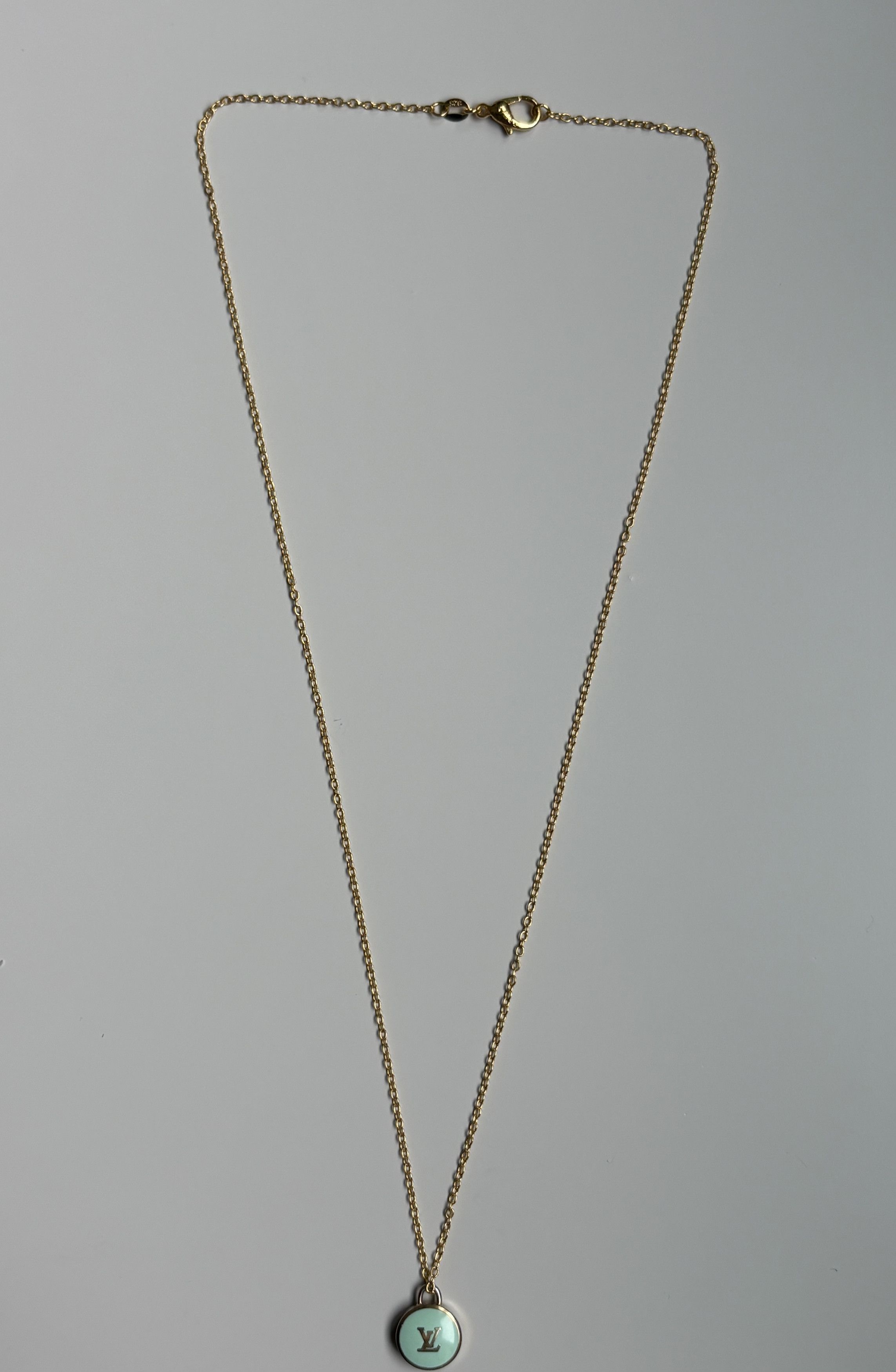 Louis Vuitton Louis Vuitton Teal Logo Pendant Necklace Size ONE SIZE - 2 Thumbnail