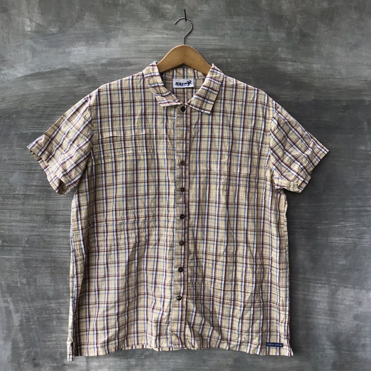 image of Hai Sporting Gear x Issey Miyake Vintage Hai Sport Gear By Issey Miyake Shirt in Light Tartan Mille