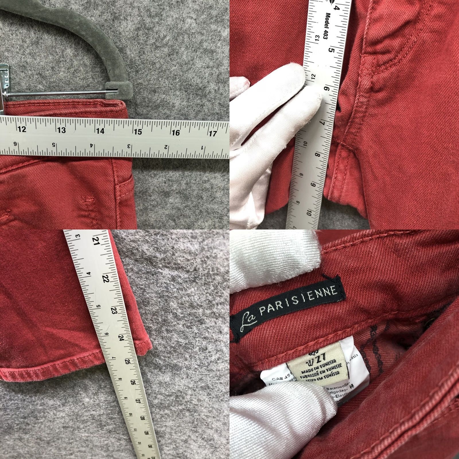 Maison Scotch Maison Scotch La Parisienne Skinny Jeans Womens 27 Zip Ankle Cropped Low Rise Denim Cotton Blend Red 5-Pocket Womens Jeans Rock Style Size 27" / US 4 / IT 40 - 8 Thumbnail