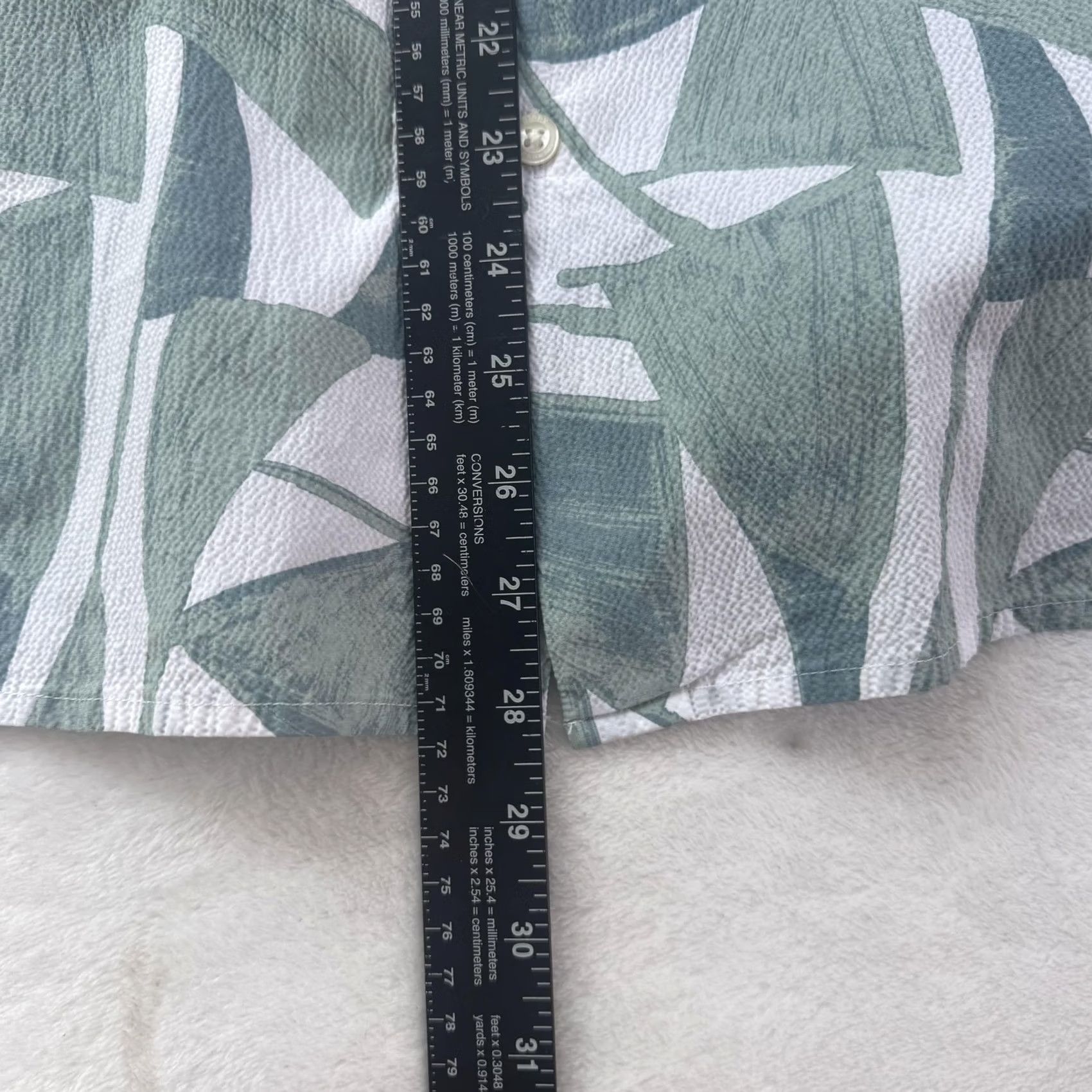 Perry Ellis Perry Ellis Shirt Mens Large Green White Abstract Print Stitch Button Up Casual Size US L / EU 52-54 / 3 - 7 Thumbnail