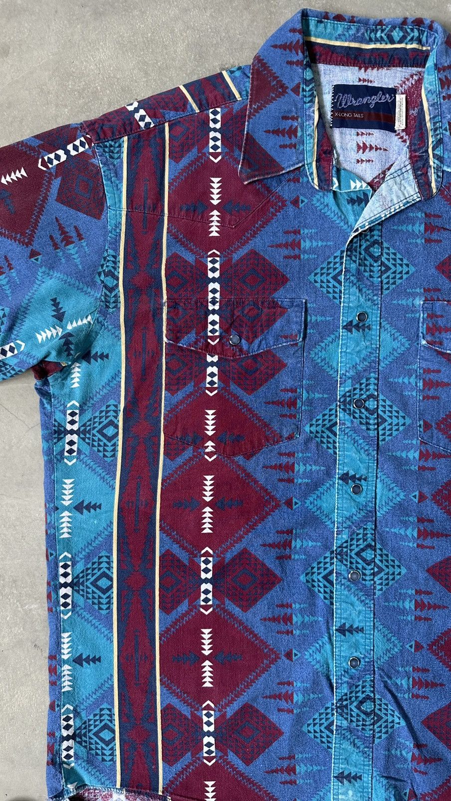 Wrangler VINTAGS WRANGLER X LONG TAILS NAVAJO WESTERN SHIRT Size US L / EU 52-54 / 3 - 2 Thumbnail