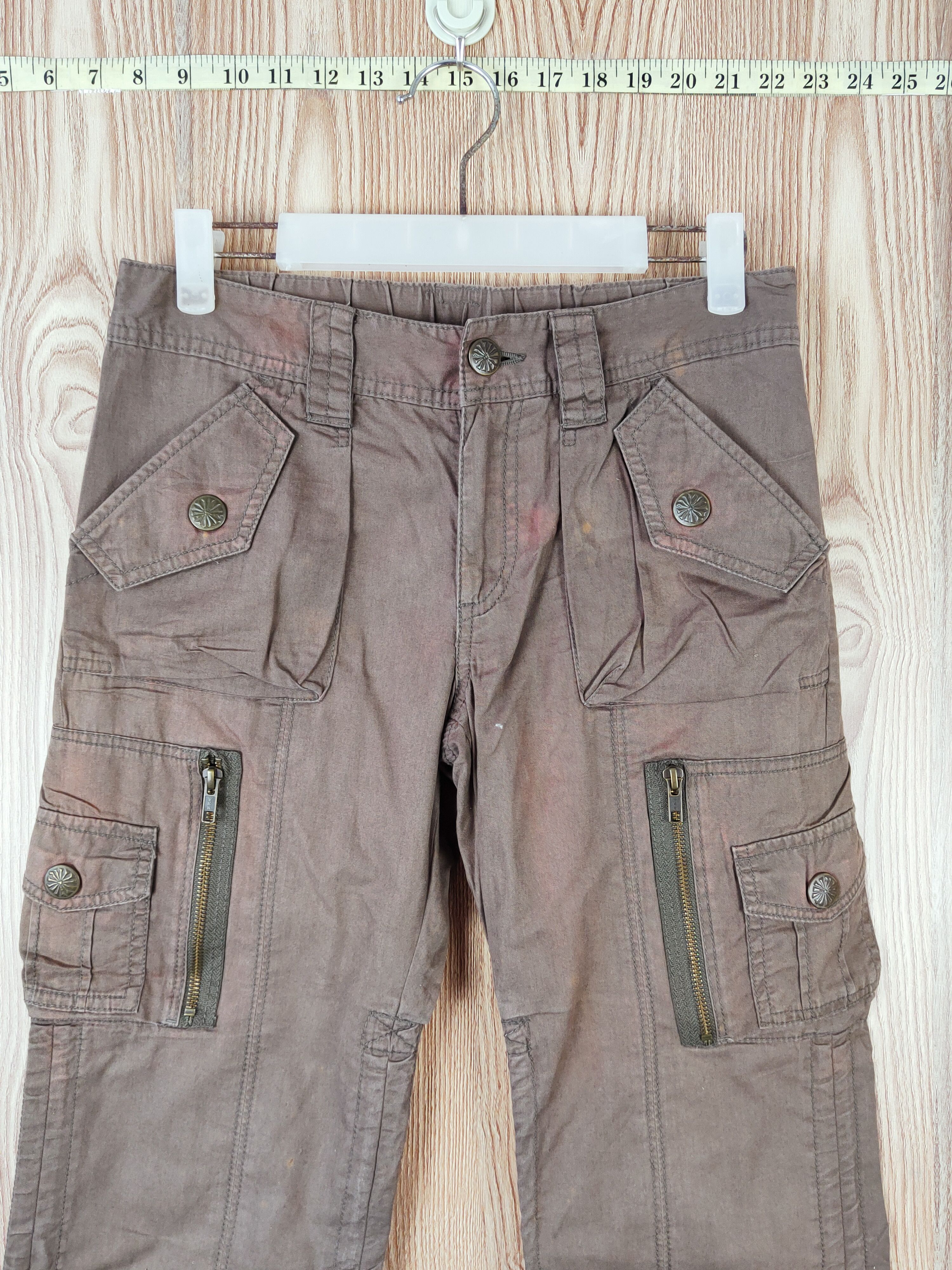 Japanese Brand Japan Brown Multipocket Cargo Short cropped Pants #W447 Size US 29 - 2 Thumbnail