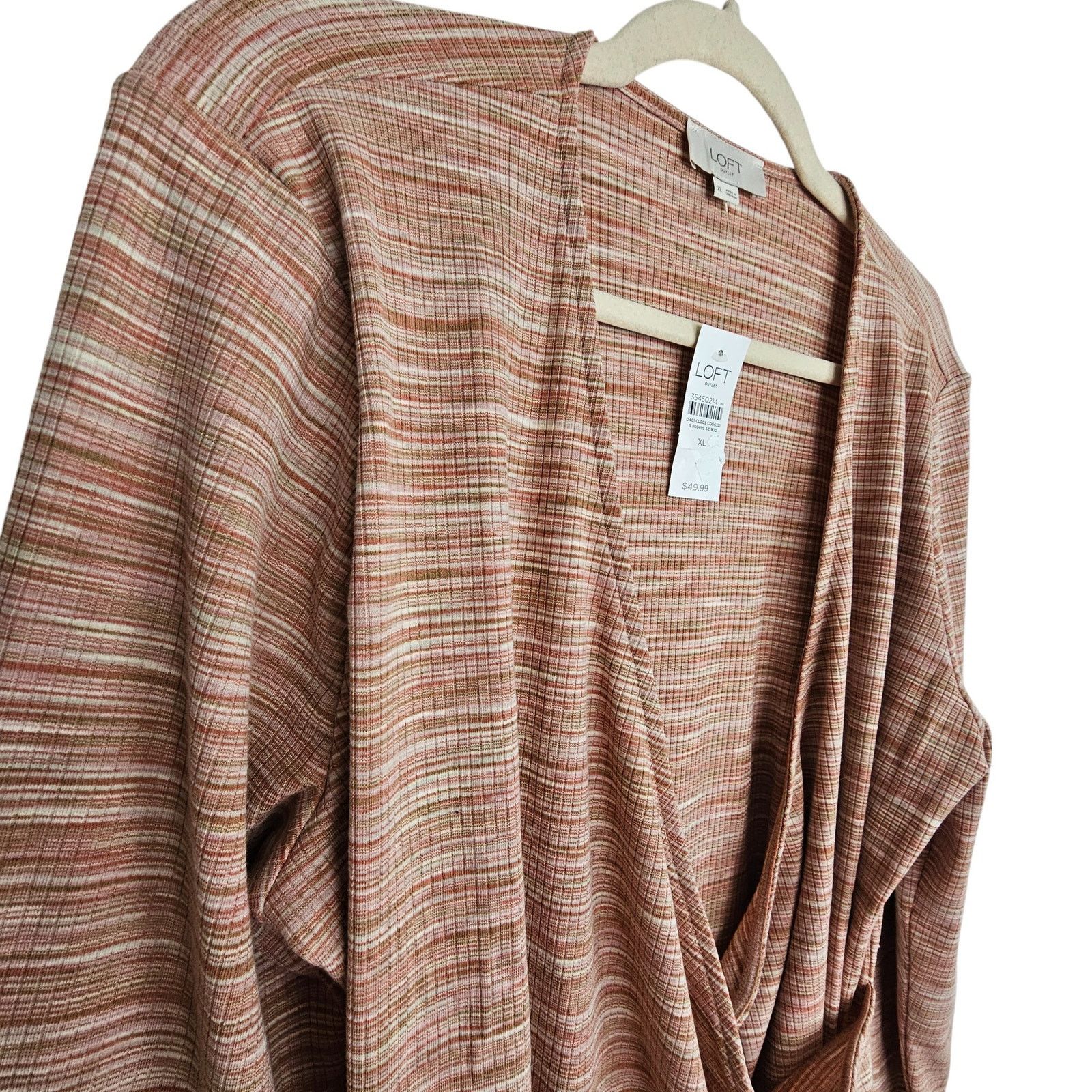 Loft Loft Womens Surplice Top Size XLStriped Stretch Career Corp Size XL / US 12-14 / IT 48-50 - 5 Thumbnail