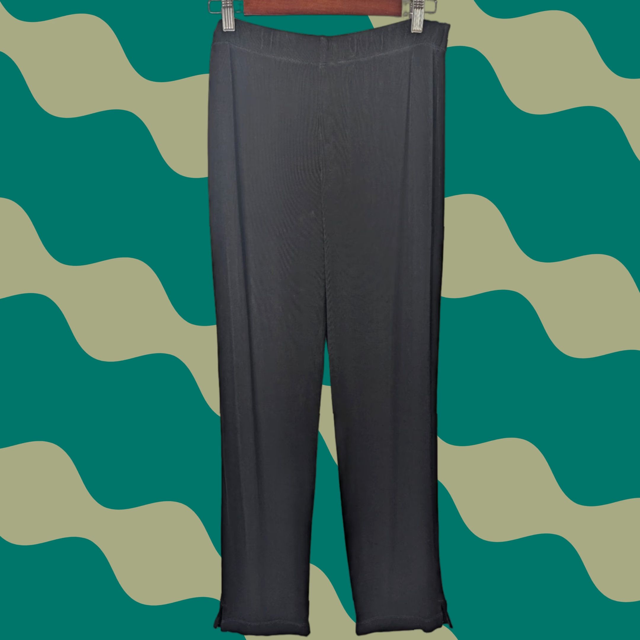 Vintage Chico's Travelers Women's Pants Black Elastic Waist Straight 8 Medium Regular Size 32" / US 10 / IT 46 - 1 Thumbnail