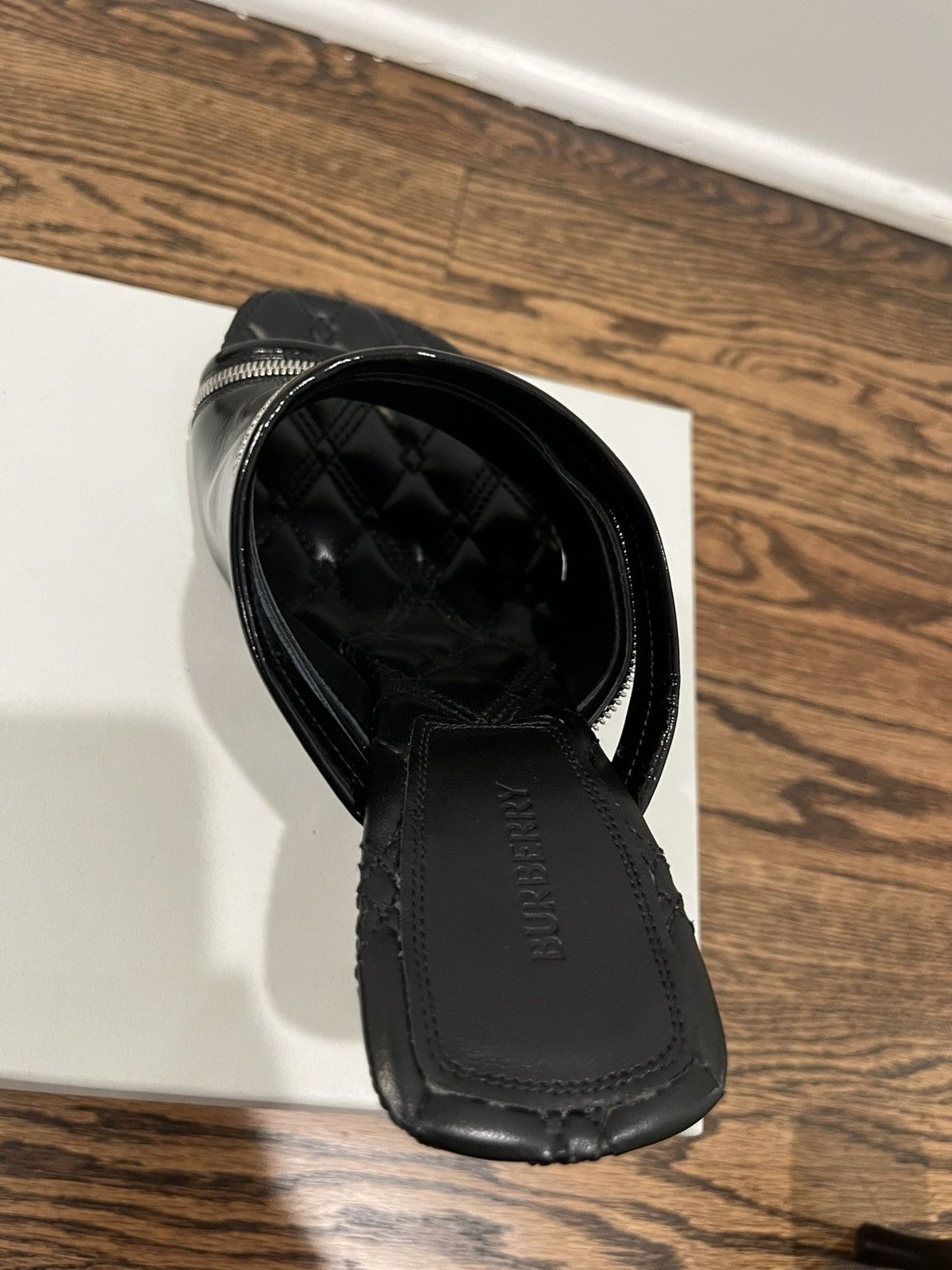 Burberry Burberry Leather Peep Sandals Size US 7 / IT 37 - 10 Thumbnail
