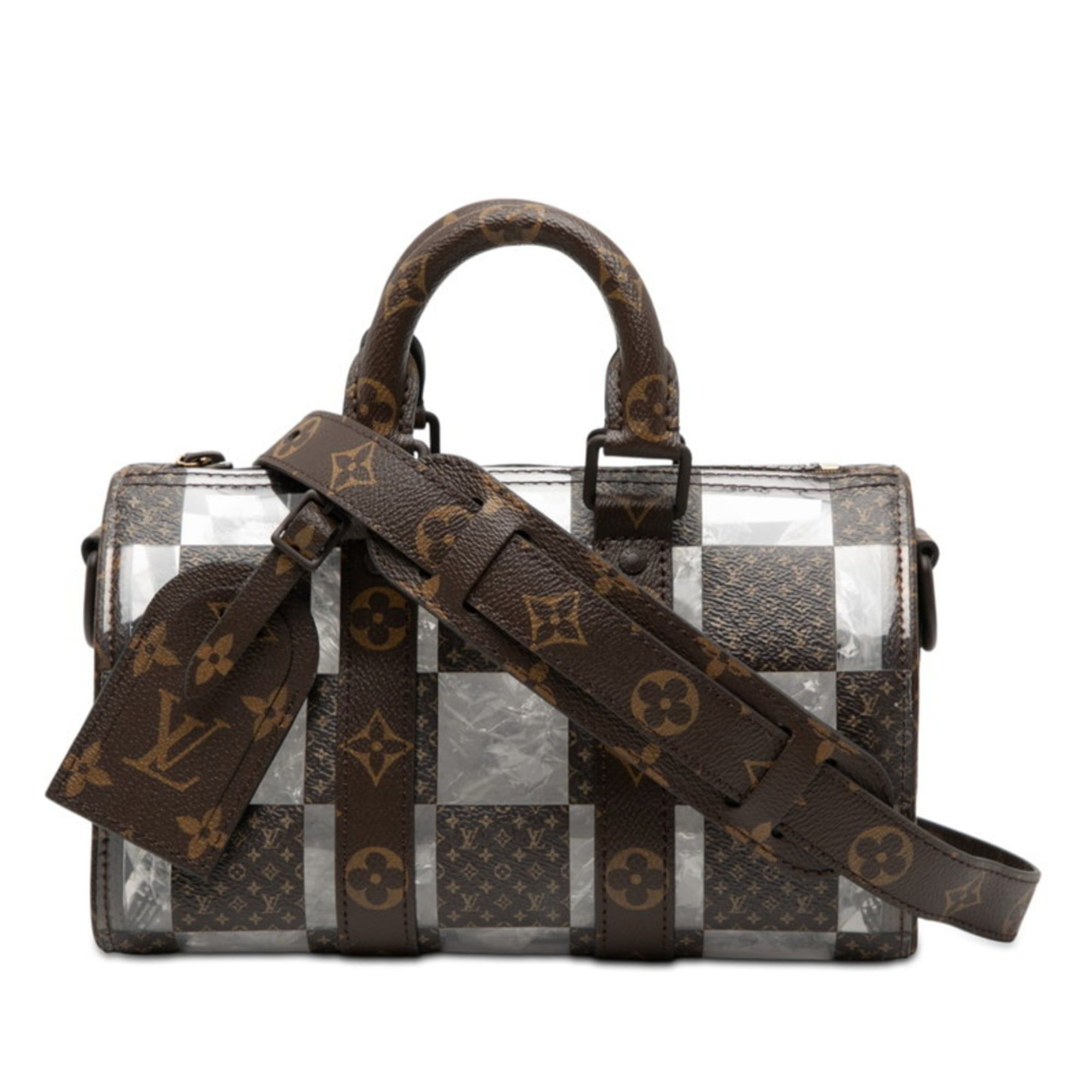 Louis Vuitton Louis Vuitton Monogram Chess Keepall Bandouliere 25 Handbag/Shoulder Bag, 2-Way, M20872, Brown, Clear Vinyl, Women's Size ONE SIZE - 1 Thumbnail