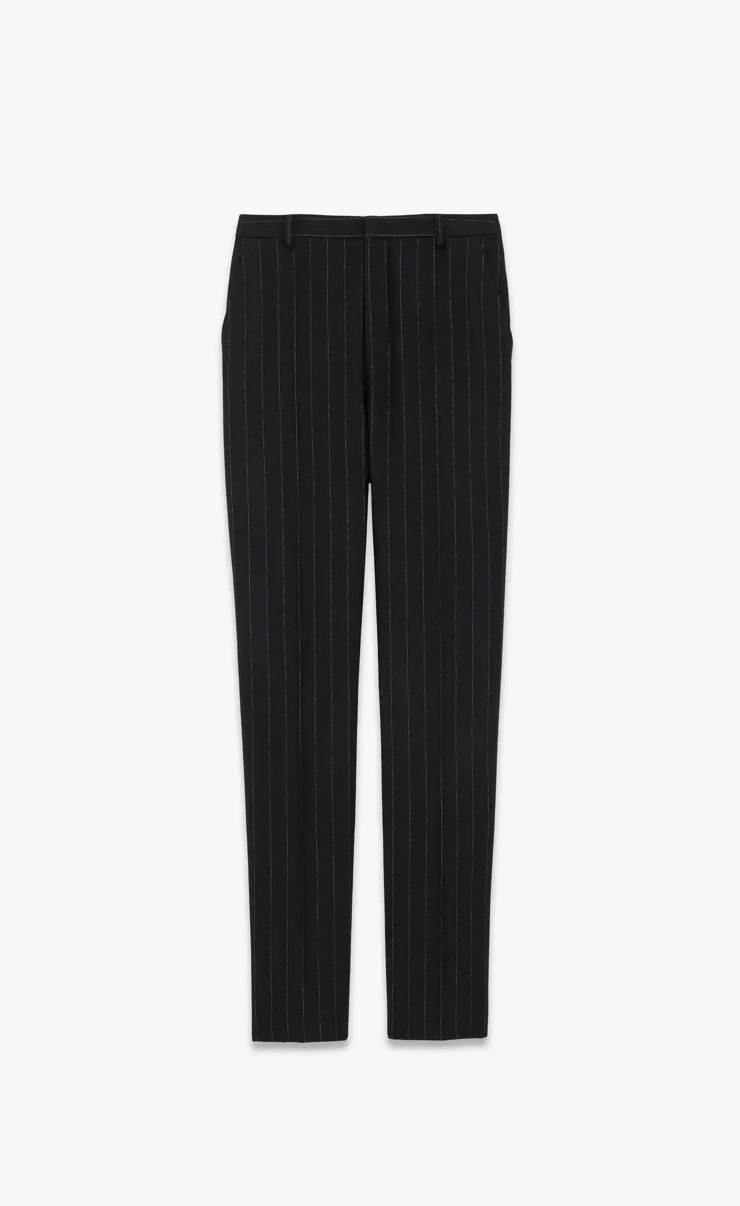 Saint Laurent Paris o1s1wg110925 774421 High-Waisted Pant in Pinstripe Wool Felt Size US 36 / EU 52 - 1 Thumbnail