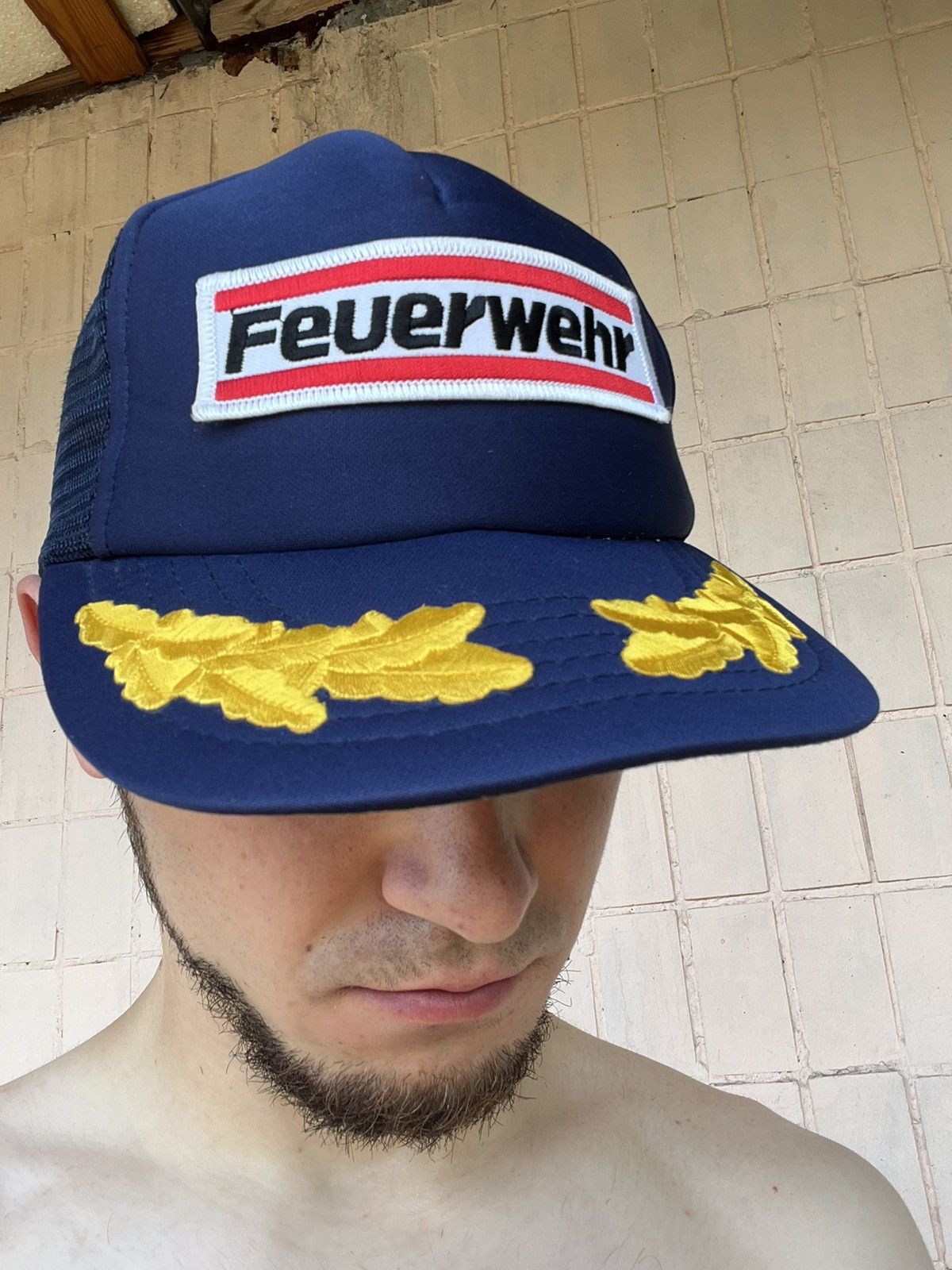 Vintage Vintage 90s German Feuerwehr Hat Cap Size ONE SIZE - 21 Thumbnail